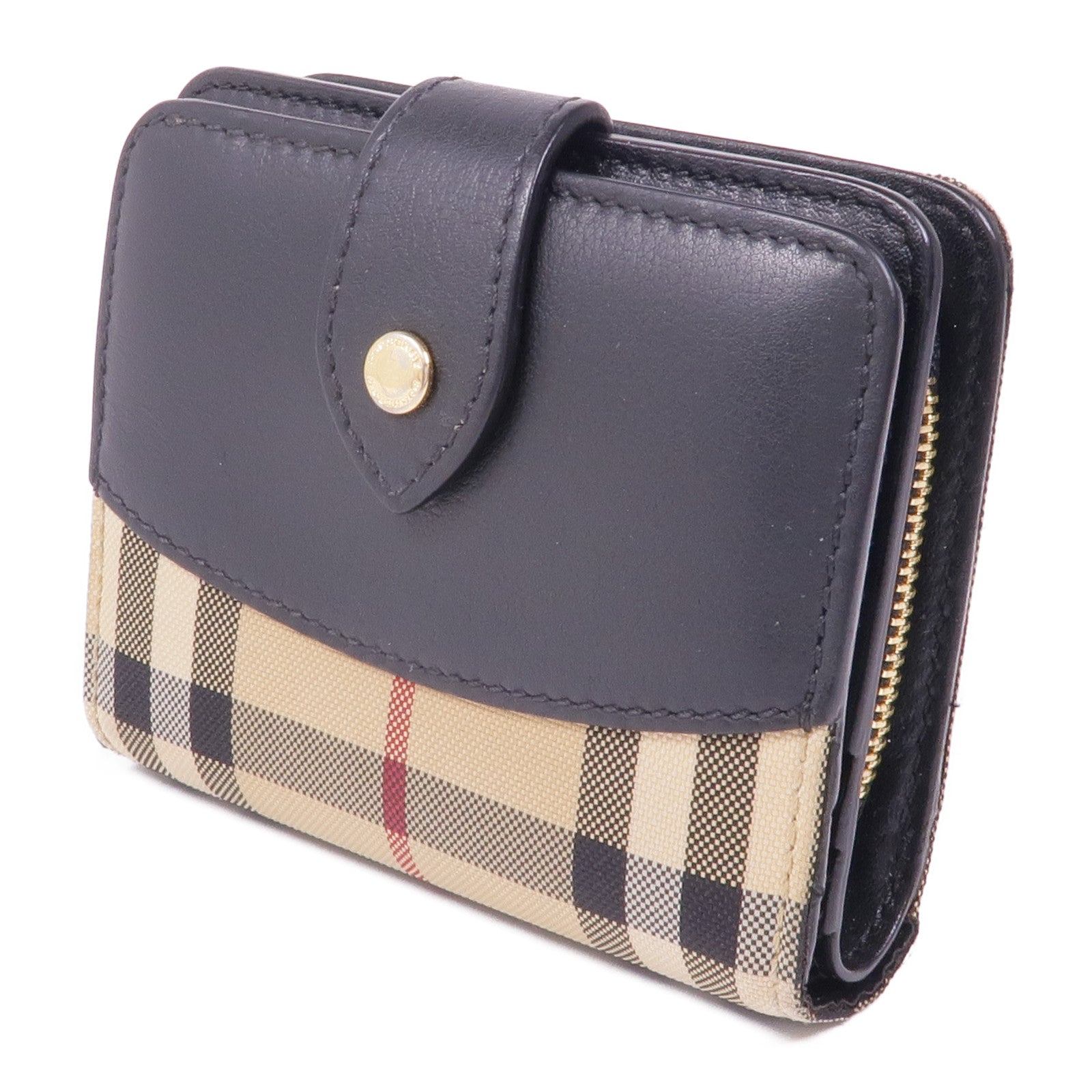 BURBERRY 帆布Wallet金扣錢包