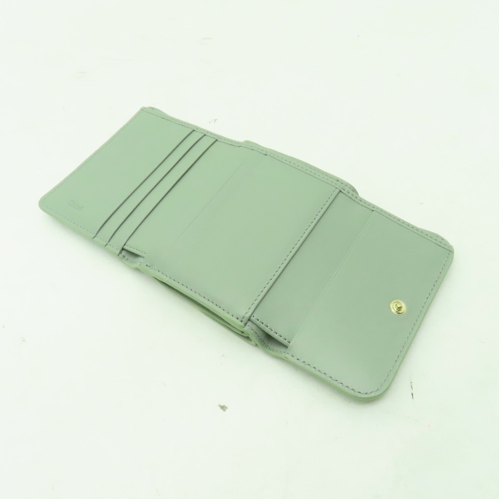 Chloe 【激減優惠】牛皮皮革Sence Small Tri-Fold金扣錢包綠色
