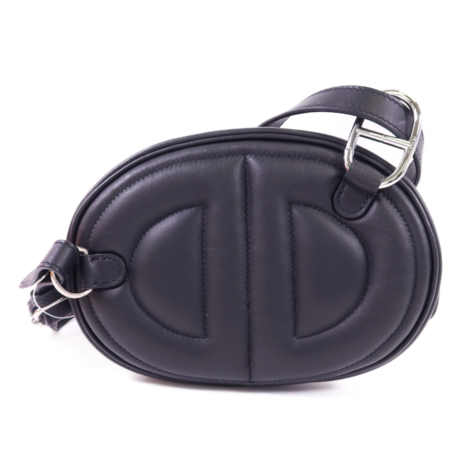 HERMES Swift皮革In The Loop Belt Bag銀扣腰包Noir
