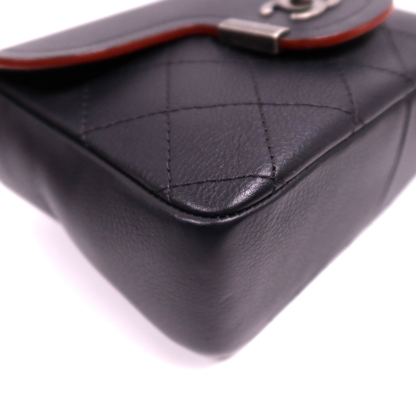 CHANEL 牛皮皮革Chain Shoulder Bag銀扣鏈帶肩背袋