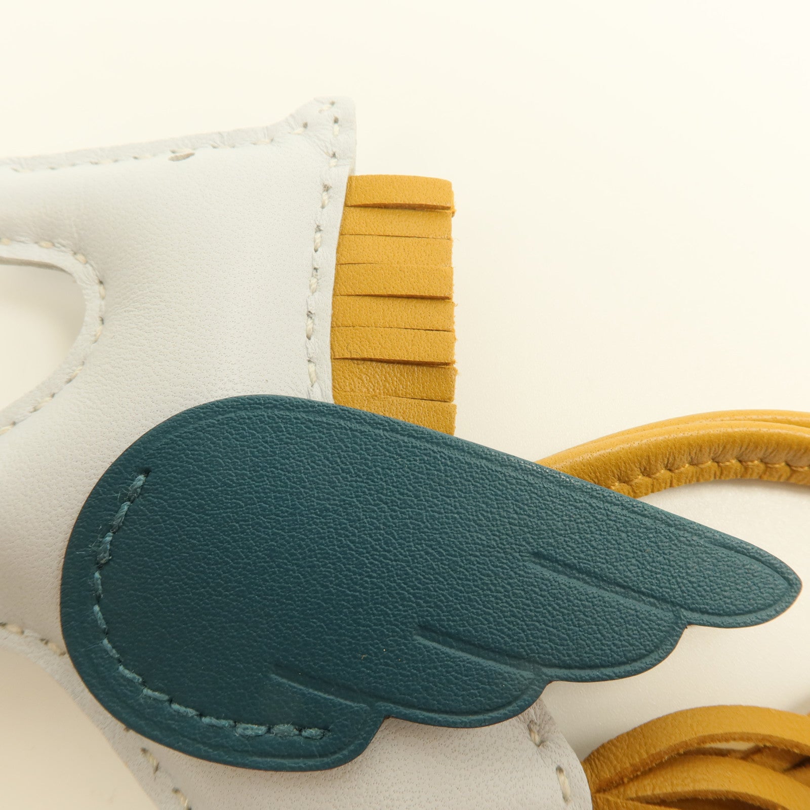 HERMES Milo/Swift皮革Rodeo Pegase PM掛飾Bleu Brume/Sesame/Vert Bosphore