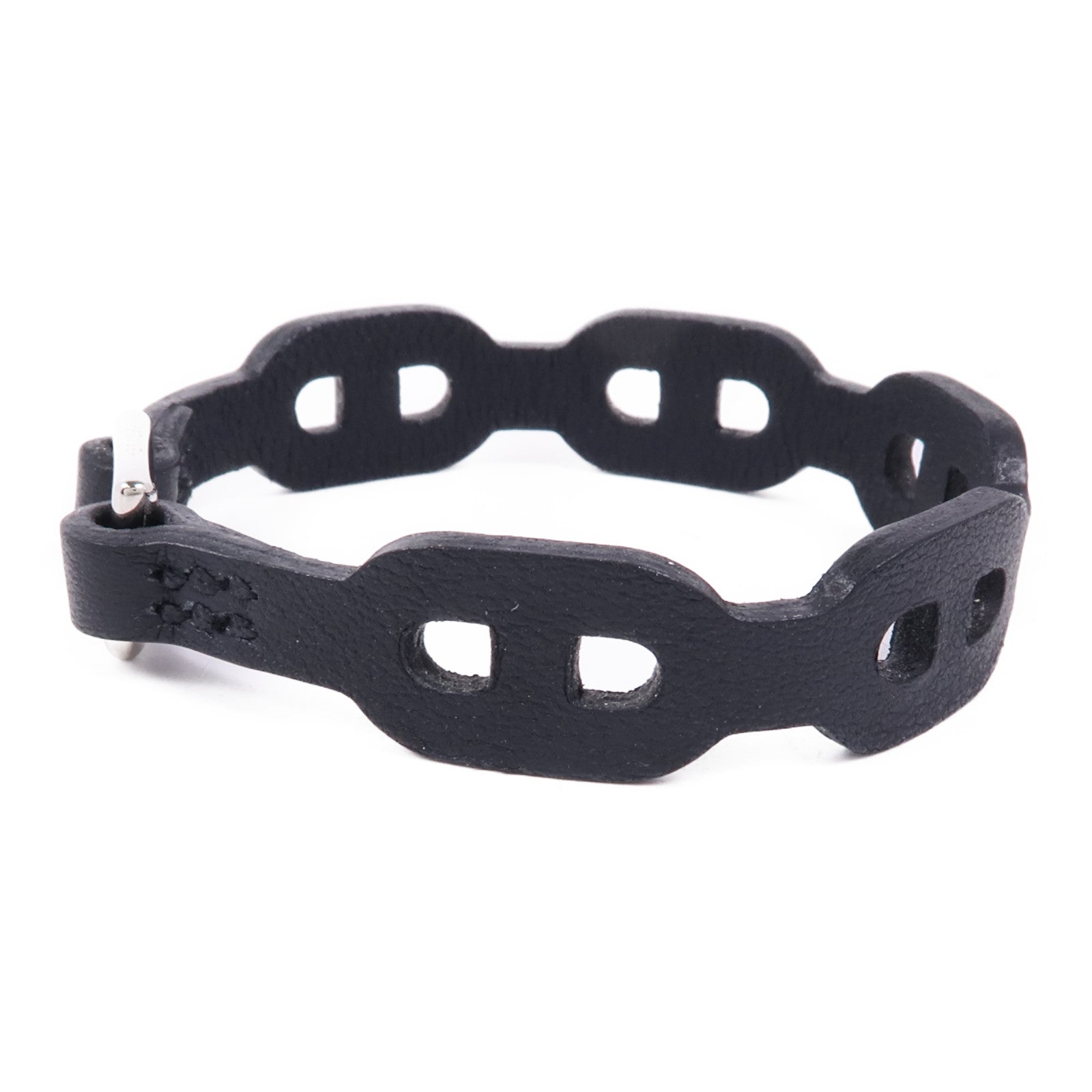 HERMES PHW Bracelet Veau Swift Leather Noir Black