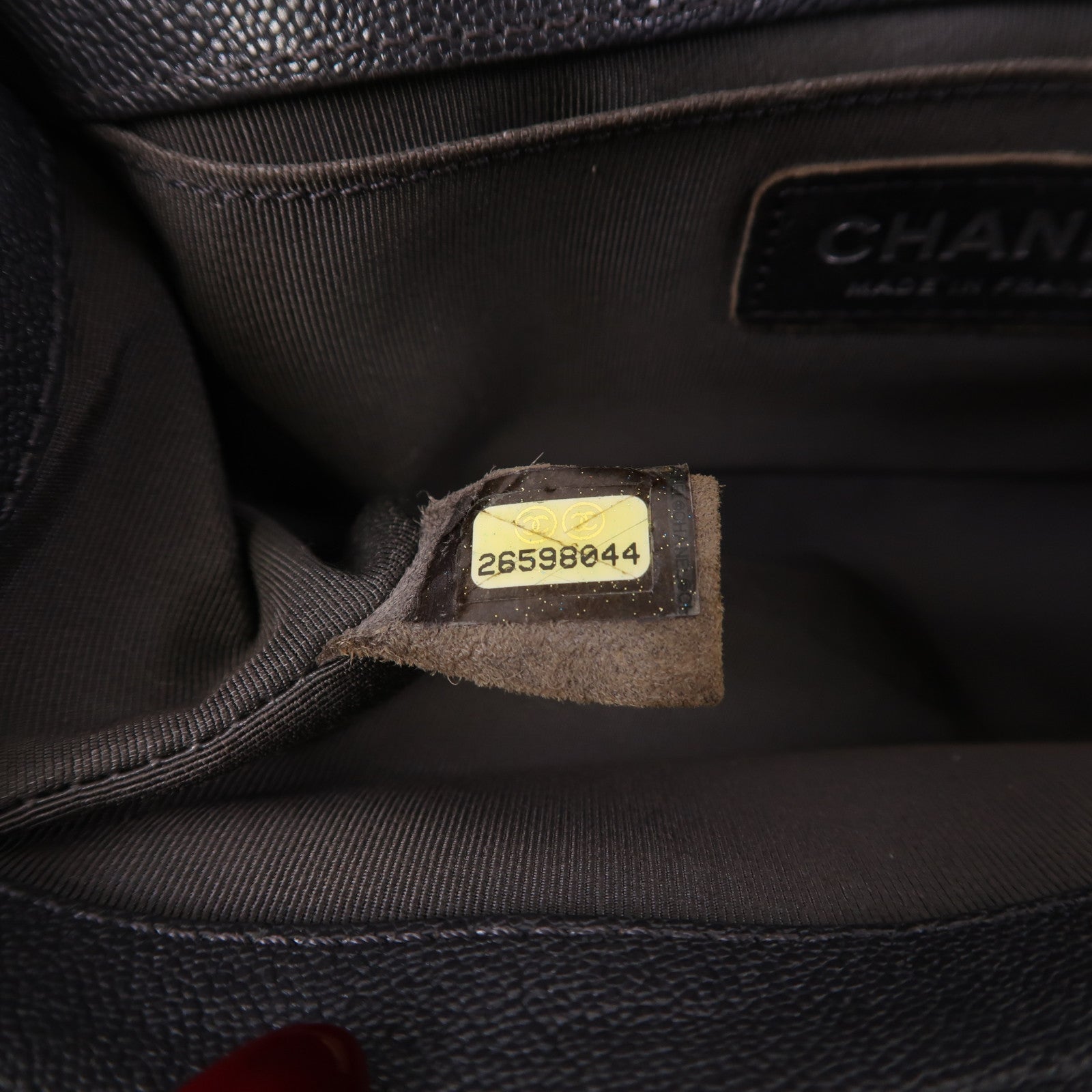 CHANEL 菱格牛皮皮革Boy Chanel 20cm銀扣黑色