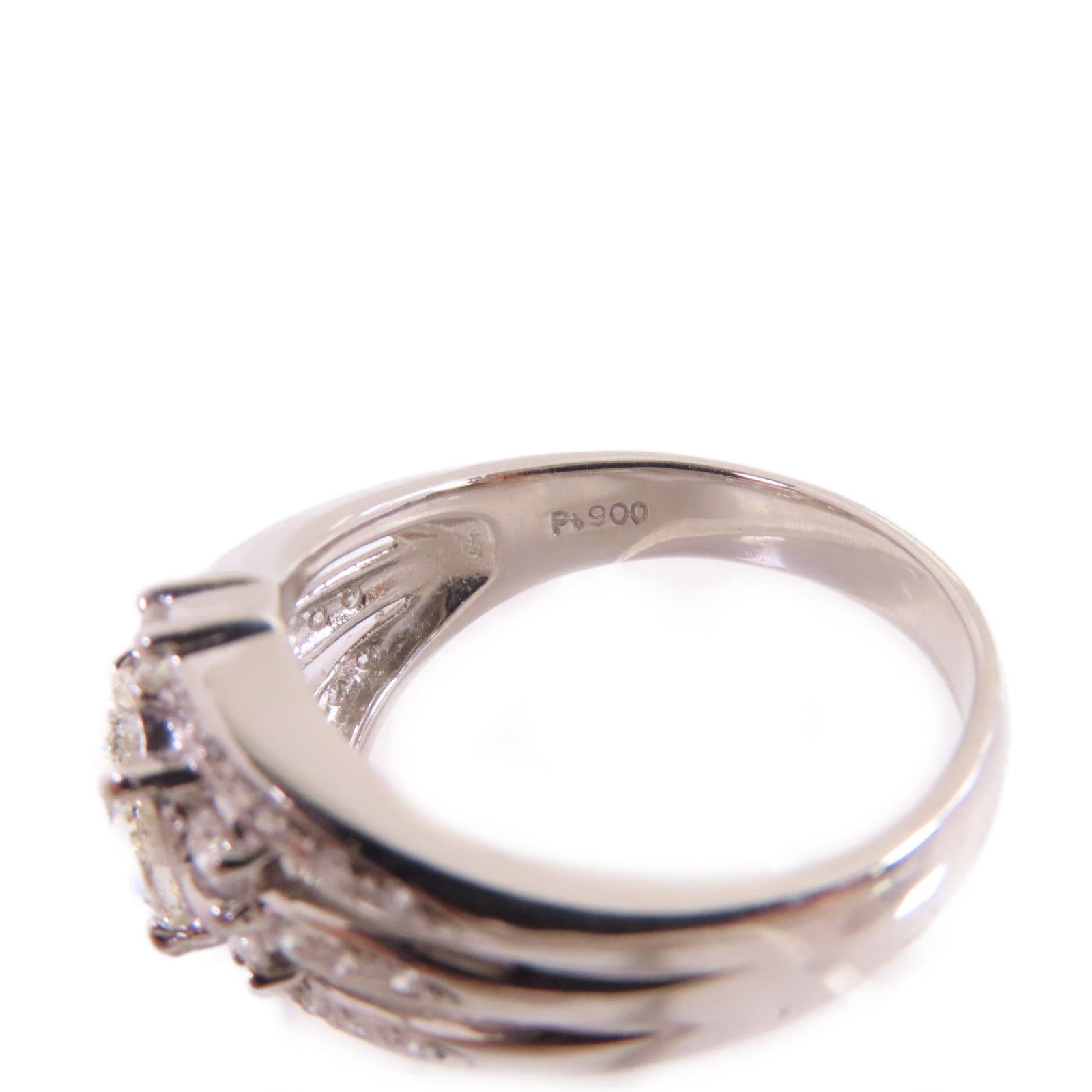 JEWELRY PT900鉑金/1.008ct/0.470ct鑽石Diamond Ring戒指US#7.25