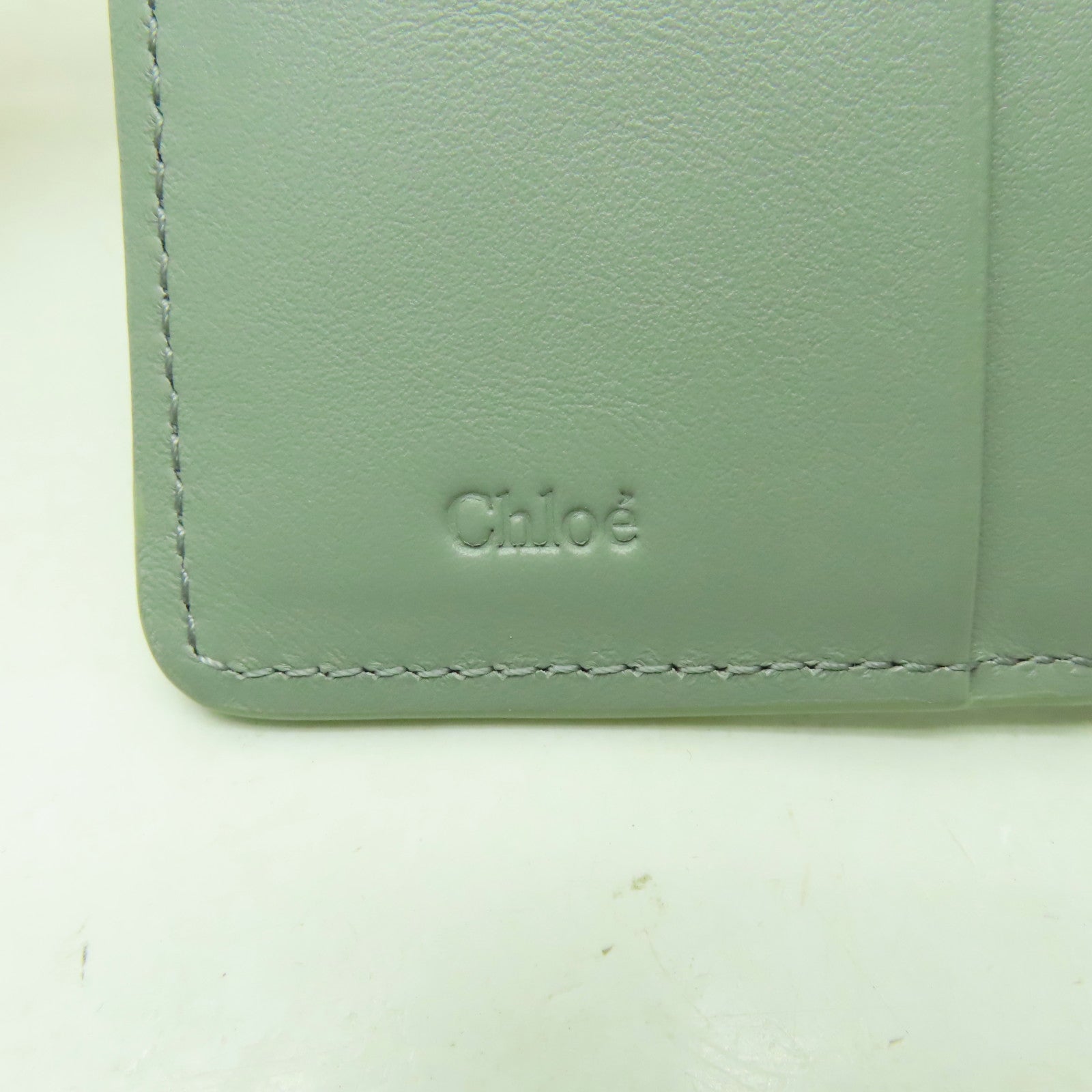 Chloe 【激減優惠】牛皮皮革Sence Small Tri-Fold金扣錢包綠色