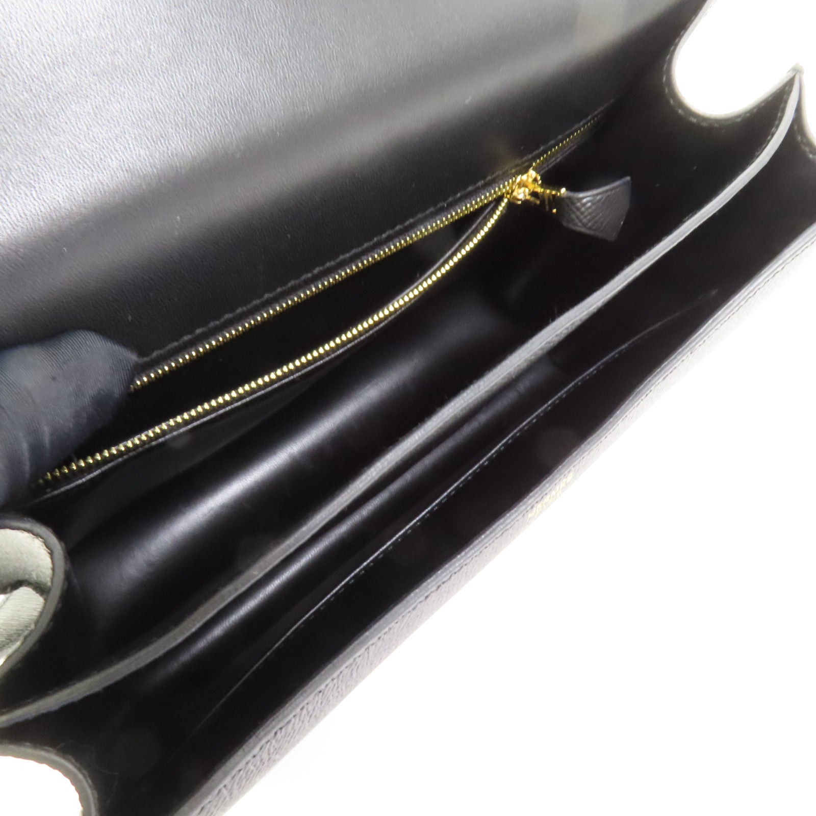 HERMES Epsom皮革Constance 24金扣肩背袋Noir