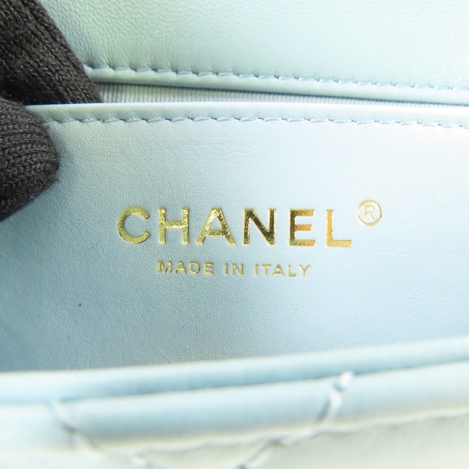 CHANEL CC GHW Mini Flap Bag Chain Shoulder Bag AS3473 Lambskin Leather Blue