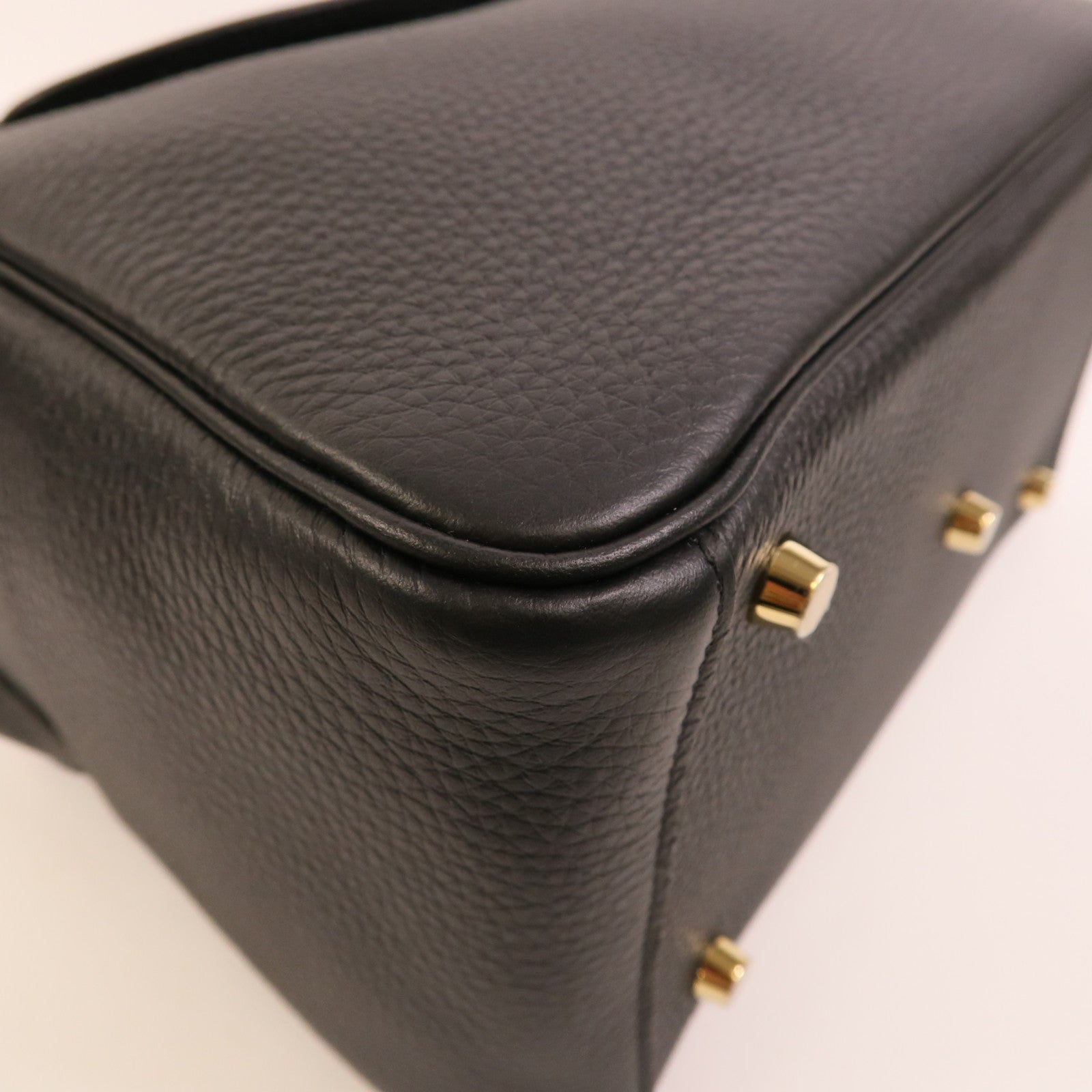 HERMES Clemence皮革Lindy 26手挽肩背兩用袋Noir