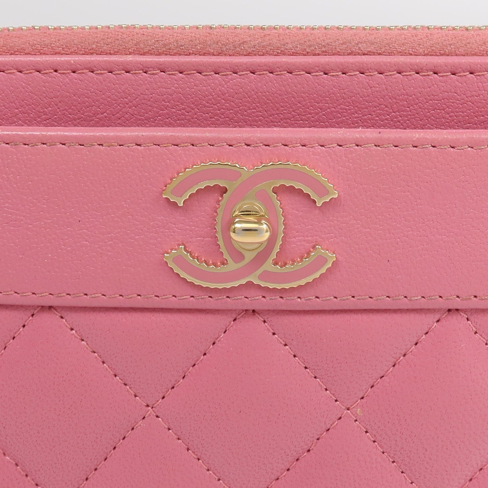 CHANEL 牛皮皮革Long Wallet金扣長錢包