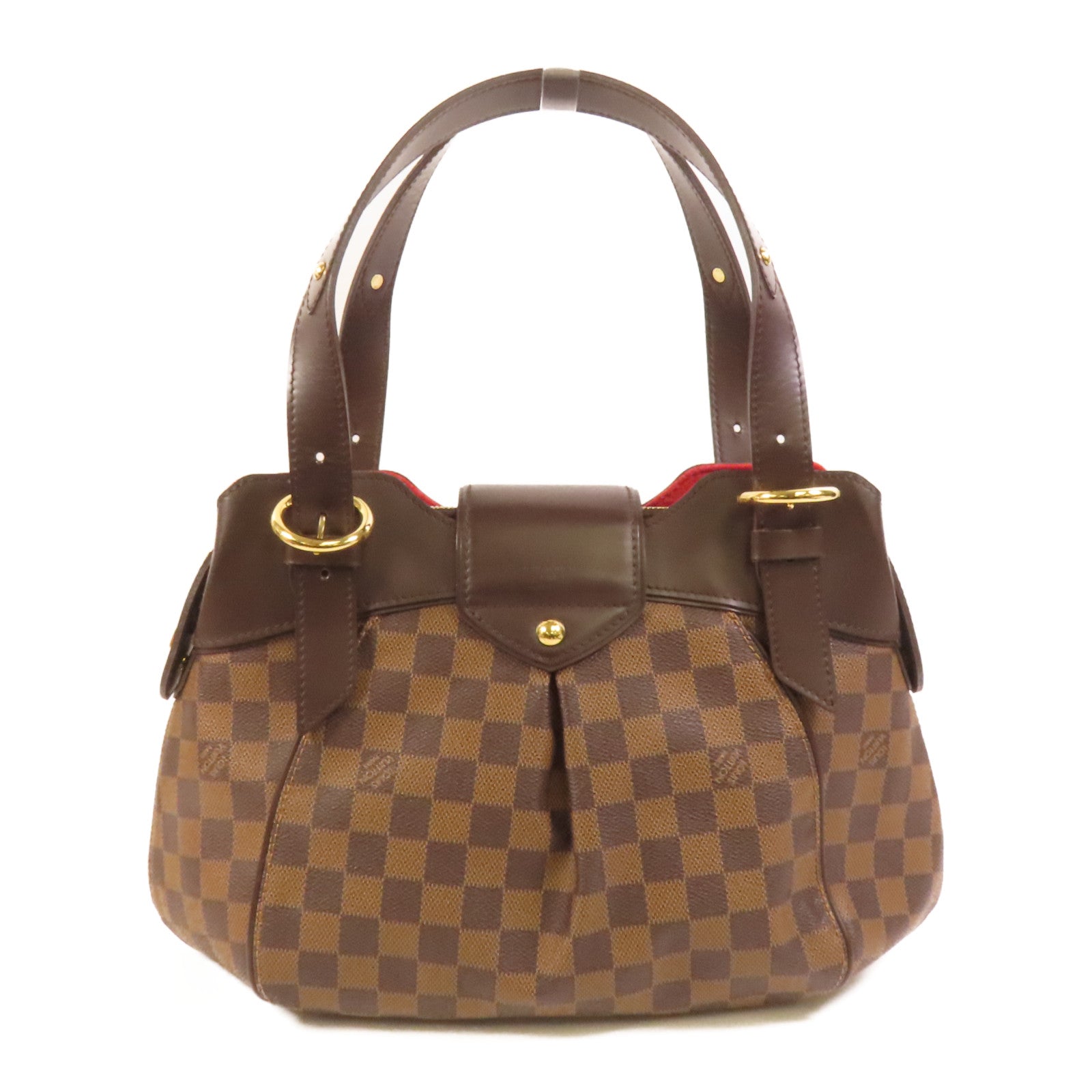 LOUIS VUITTON Damier Sistina PM金扣手挽袋