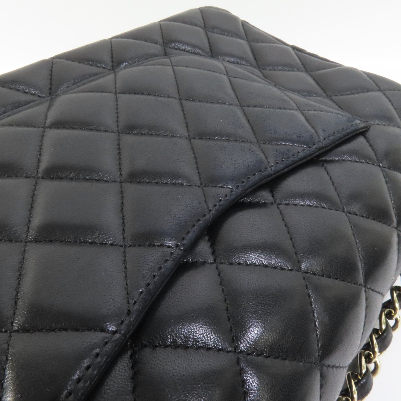 CHANEL 羊皮皮革Chain Shoulder金扣鏈帶肩背袋