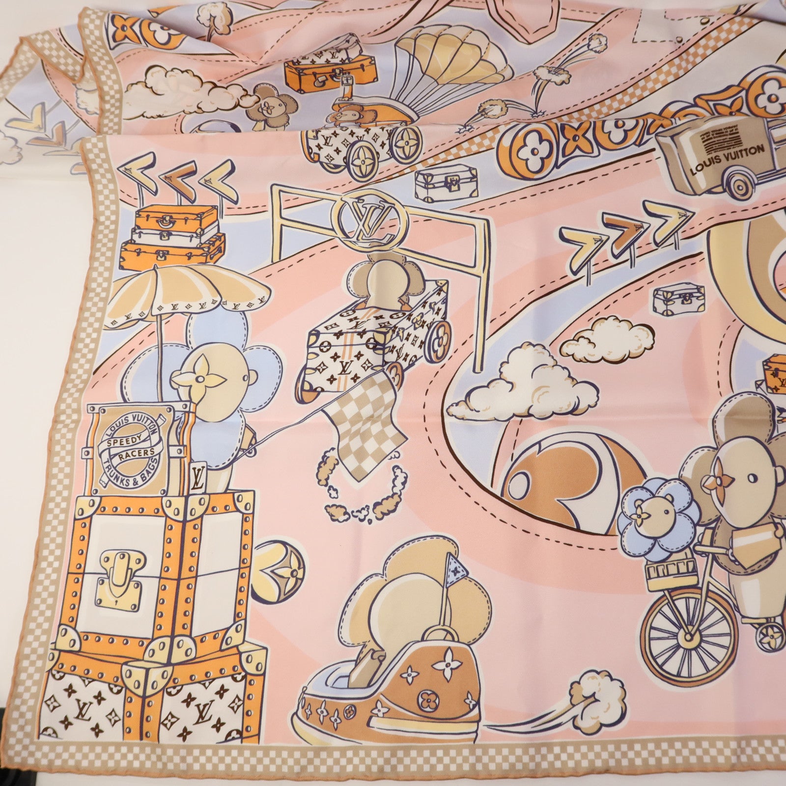 LOUIS VUITTON 絲質Speedy Vivienne Square 90 Scarf絲巾