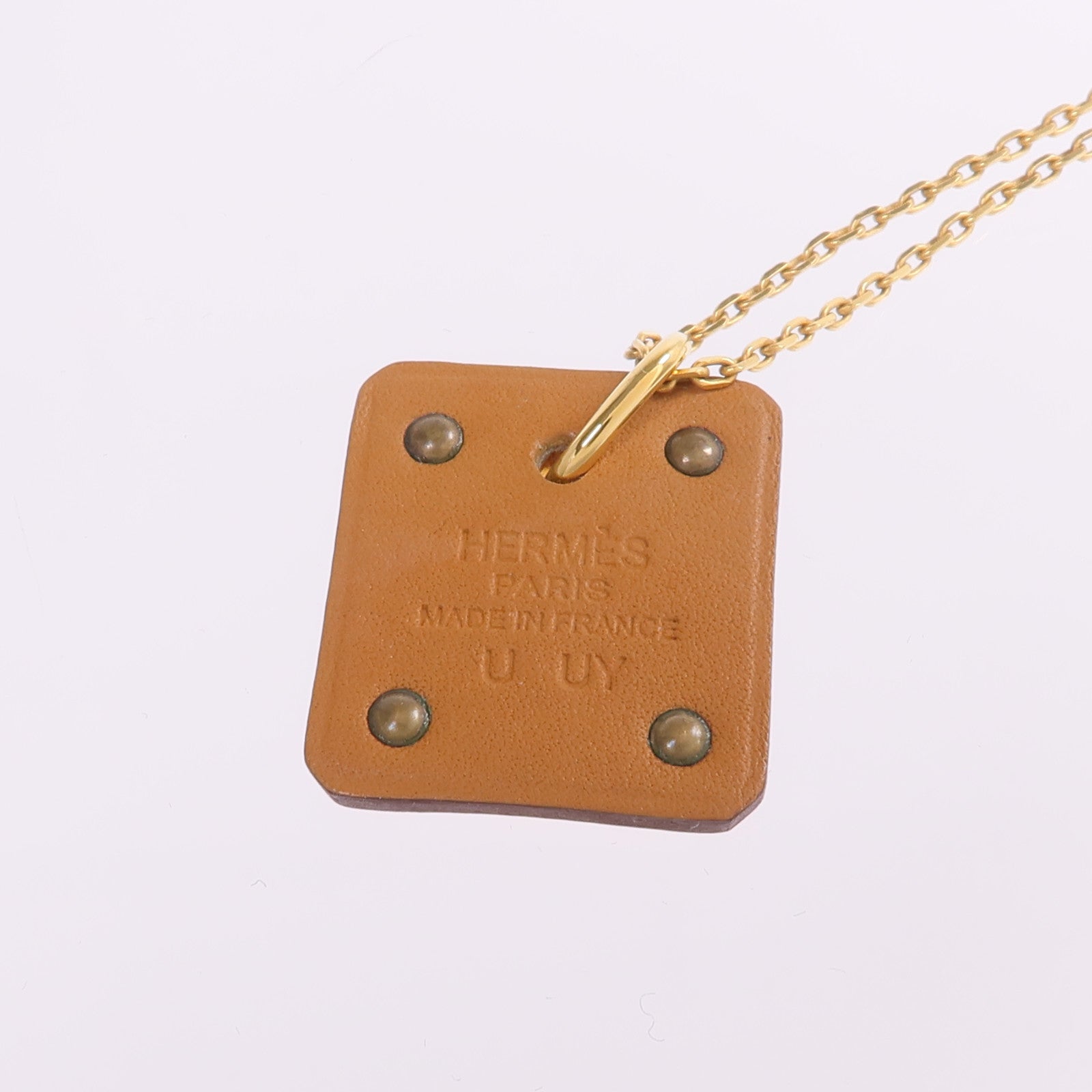 HERMES 金屬/皮革As De Coeur Necklace項鍊