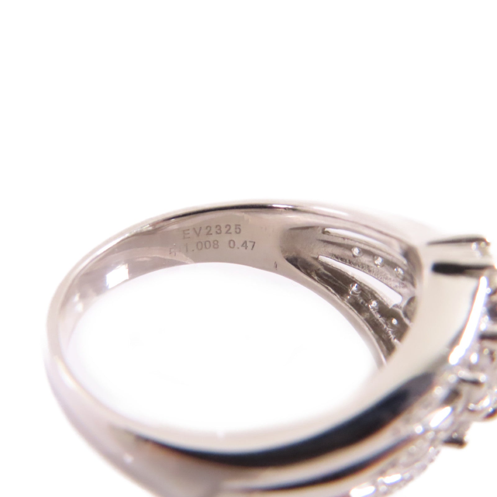 JEWELRY PT900鉑金/1.008ct/0.470ct鑽石Diamond Ring戒指US#7.25