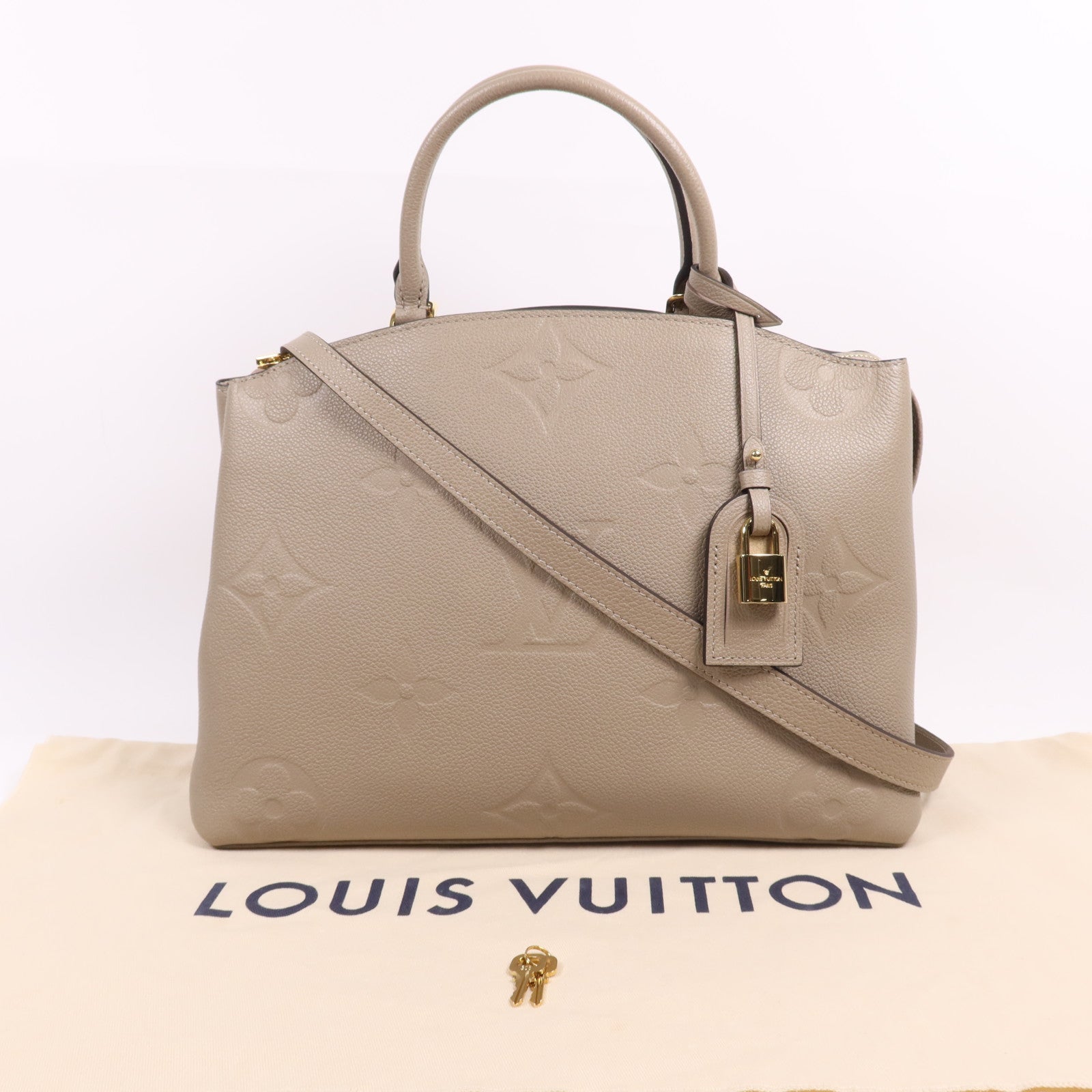 LOUIS VUITTON Monogram Empreinte Grand Palais金扣手挽肩背兩用袋