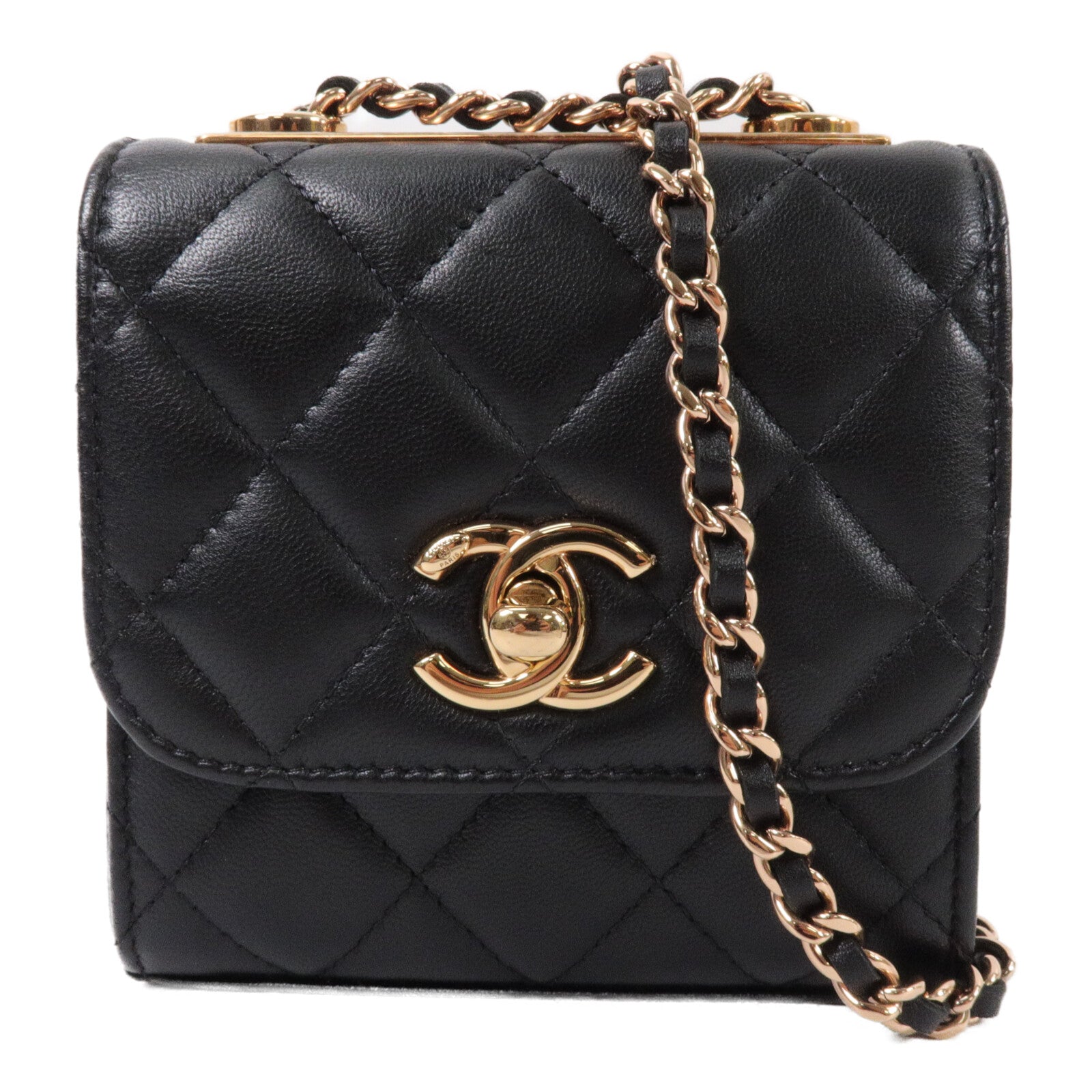 CHANEL 羊皮皮革Trendy CC Mini鏈帶肩背袋