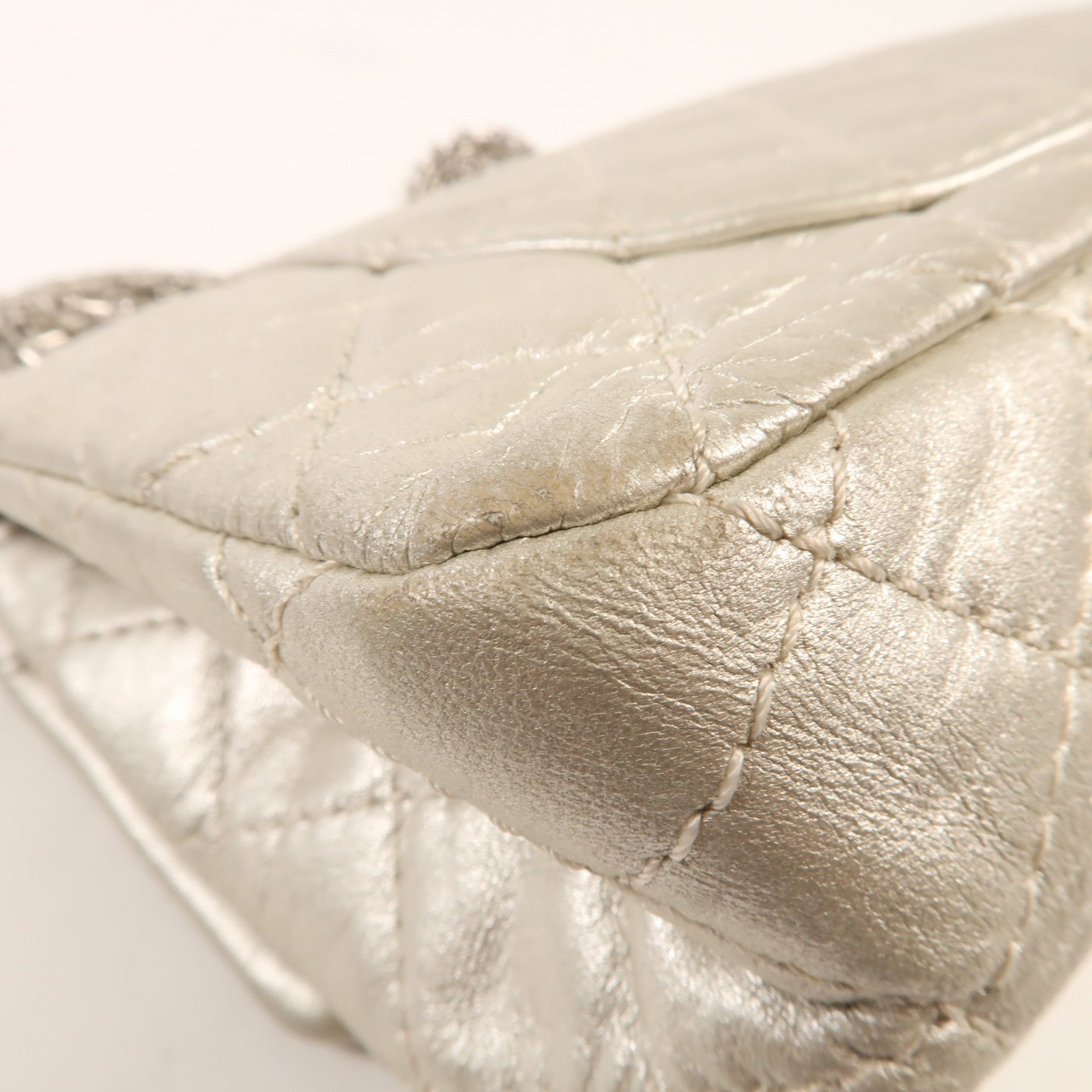 CHANEL 牛皮皮革2.55銀扣鏈帶肩背袋