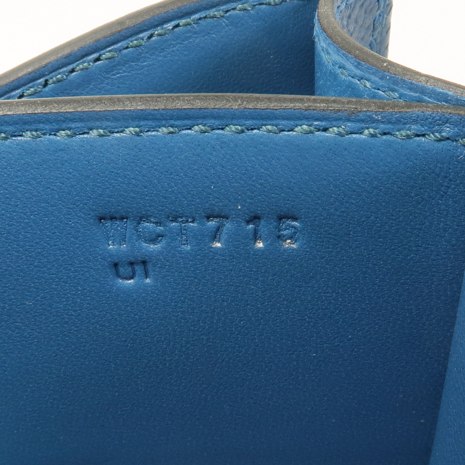 HERMES 【激減優惠】Epsom皮革Constance Mini金扣肩背袋Blue