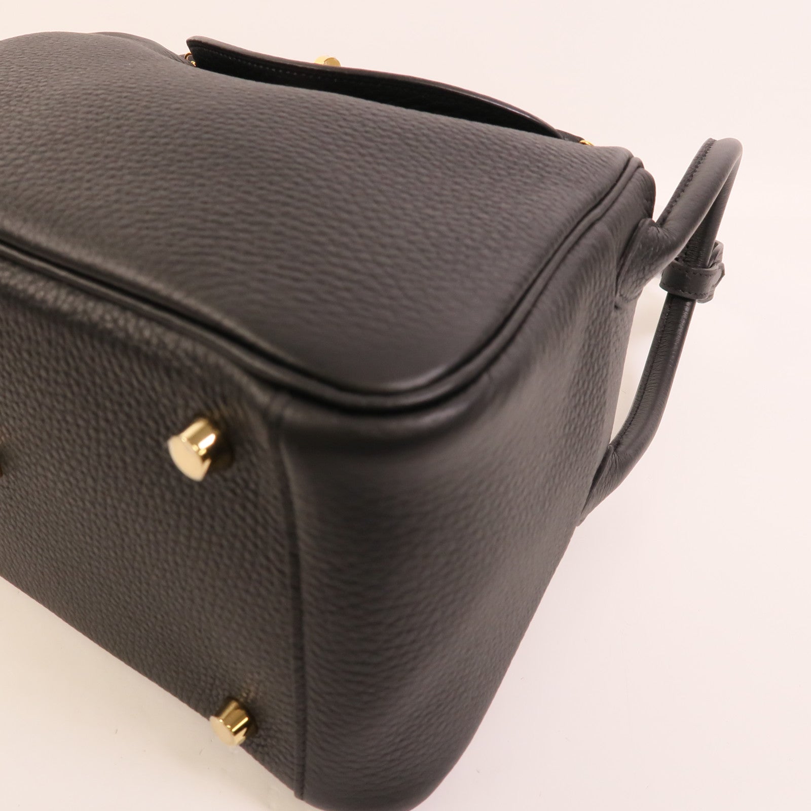 HERMES Clemence皮革Lindy 26手挽肩背兩用袋Noir