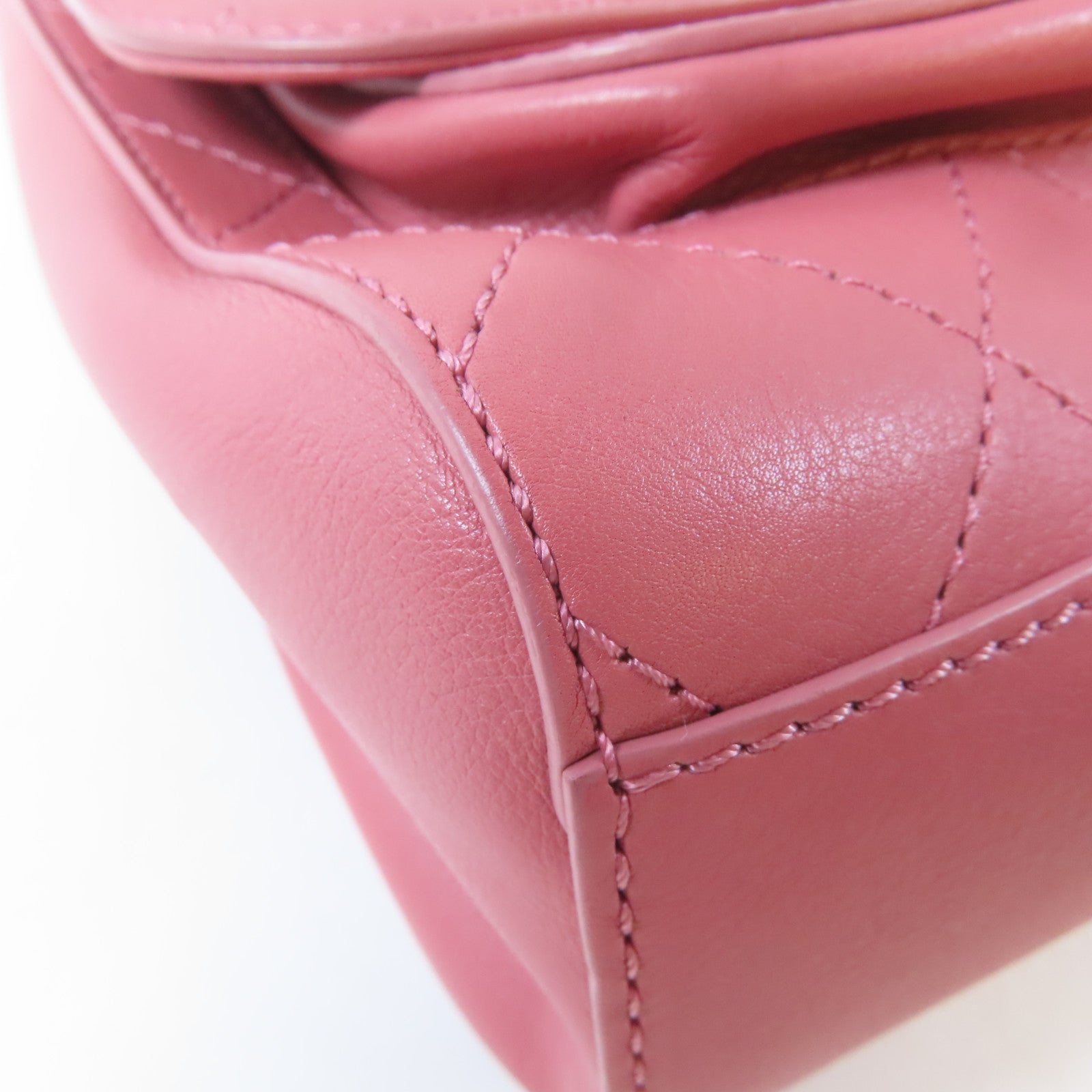CHANEL 【激減優惠】菱格牛皮皮革Chain Shoulder Bag金扣鏈帶肩背袋粉紅色