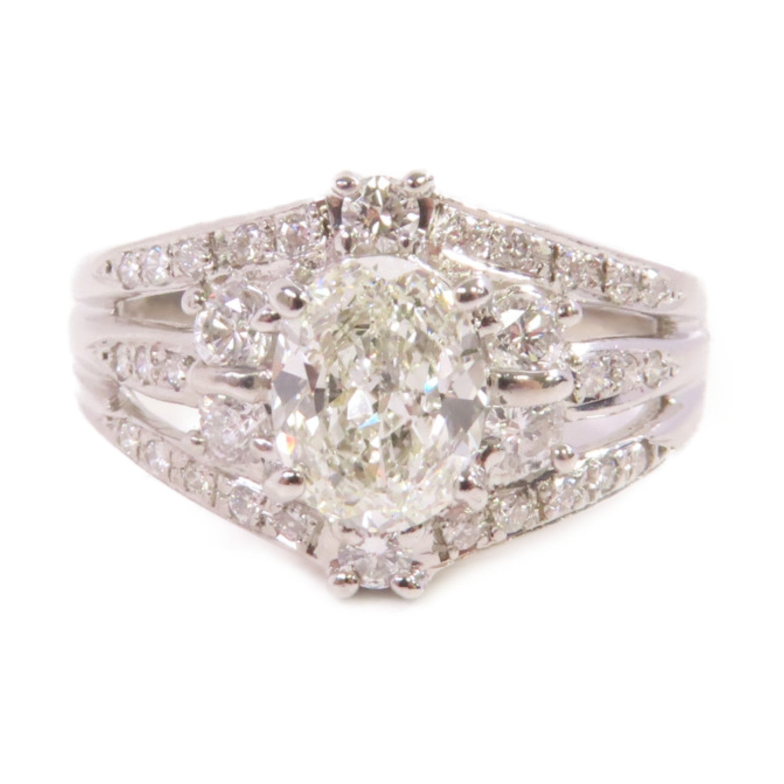 JEWELRY PT900鉑金/1.008ct/0.470ct鑽石Diamond Ring戒指US#7.25