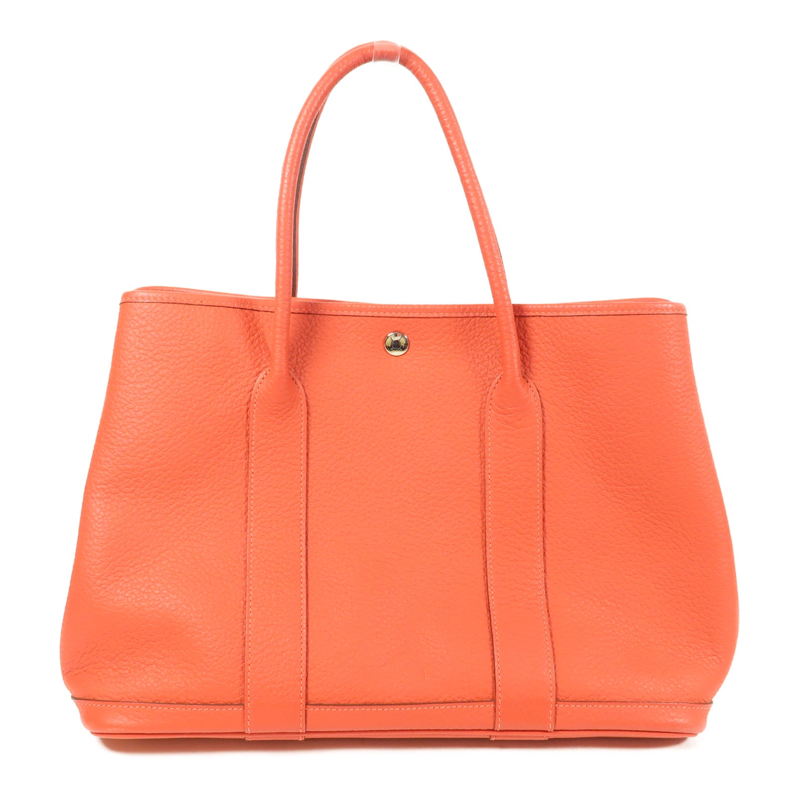 HERMES 【激減優惠】Country皮革Garden Party PM銀扣手挽袋Rouge Pivoine