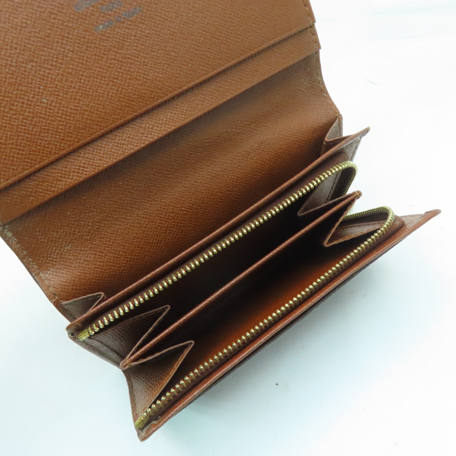 LOUIS VUITTON 【激減優惠】Monogram Porte Monnaie Billets Tresor Wallet金扣錢包啡色