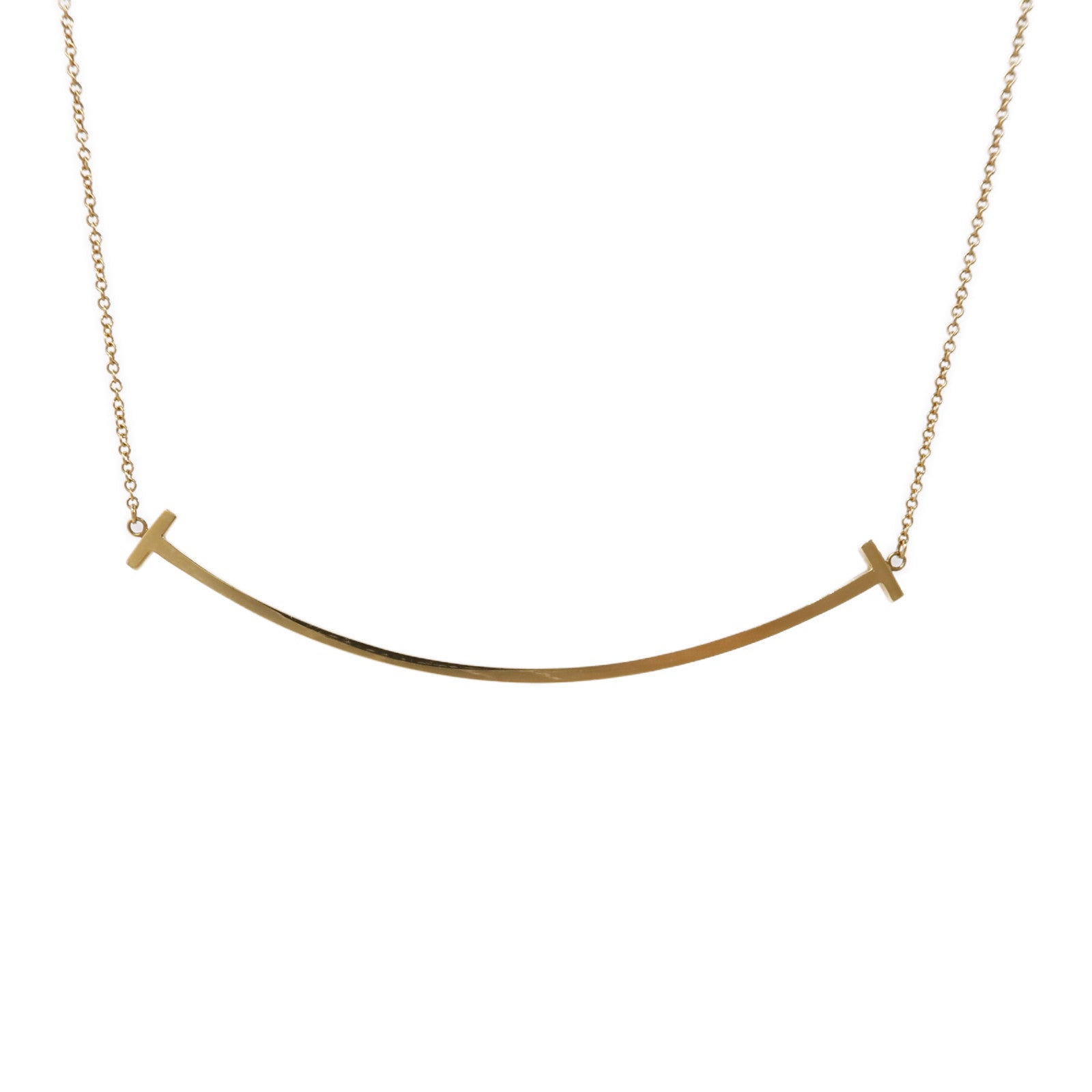 TIFFANY＆CO 18K黃金T Smile Necklace項鍊