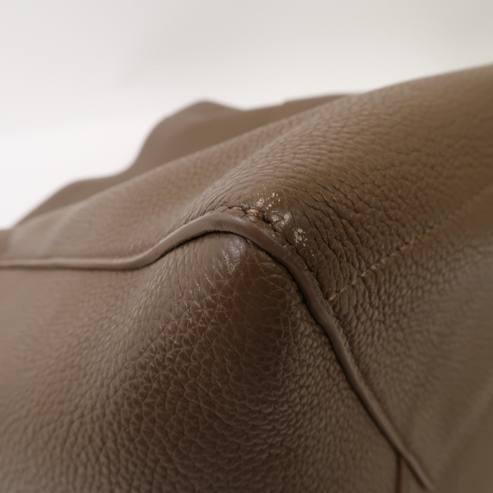 CELINE 牛皮皮革Sangle Bucket金扣肩背袋啡色