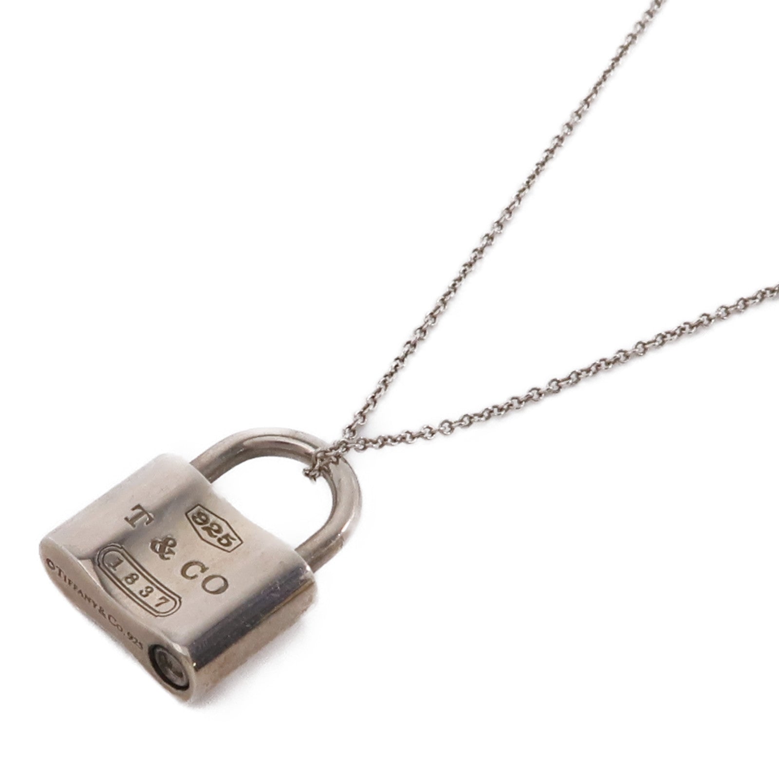 TIFFANY＆CO 925鍍銀Padlock Necklace項鍊