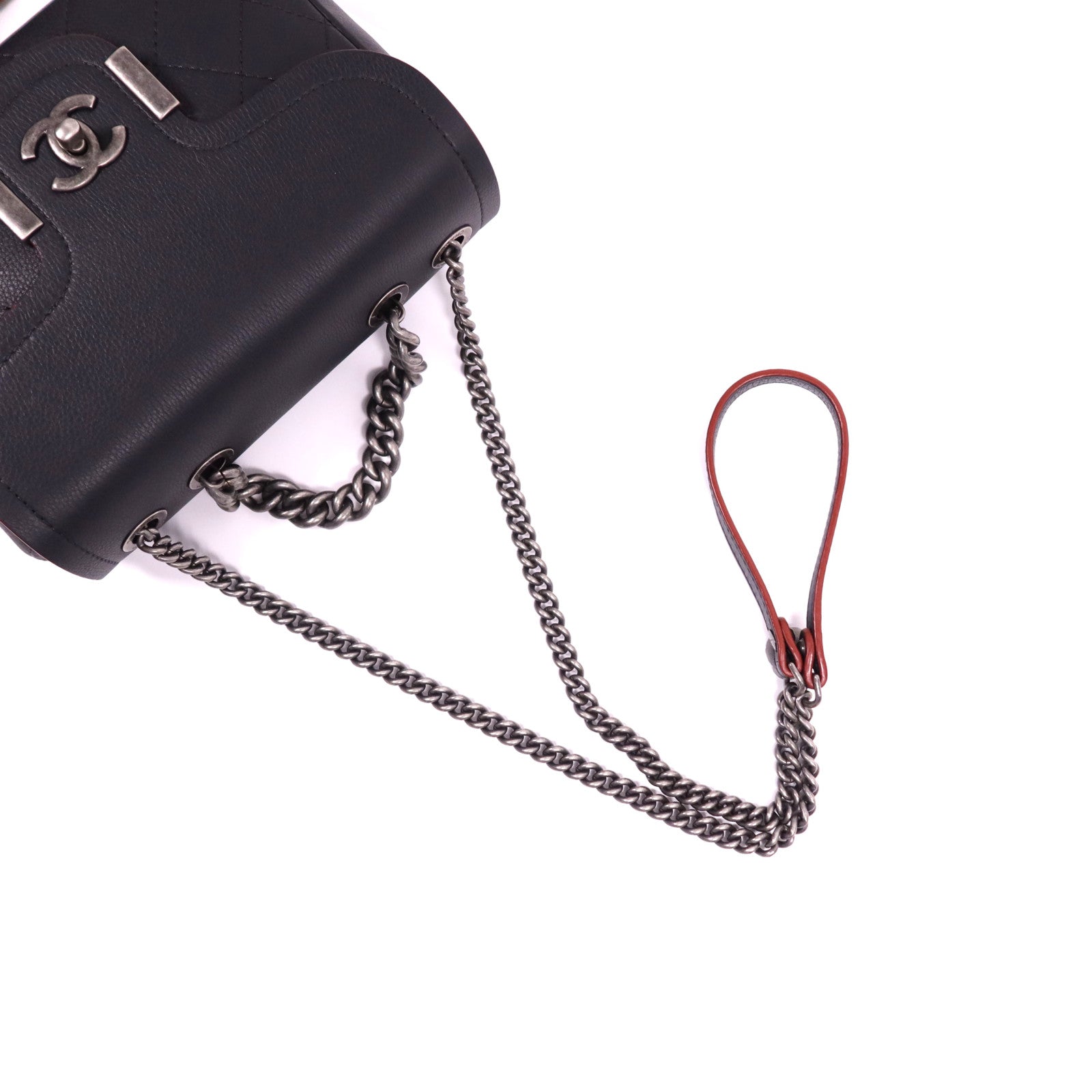 CHANEL 【激減優惠】牛皮皮革Chain Shoulder Bag銀扣鏈帶肩背袋
