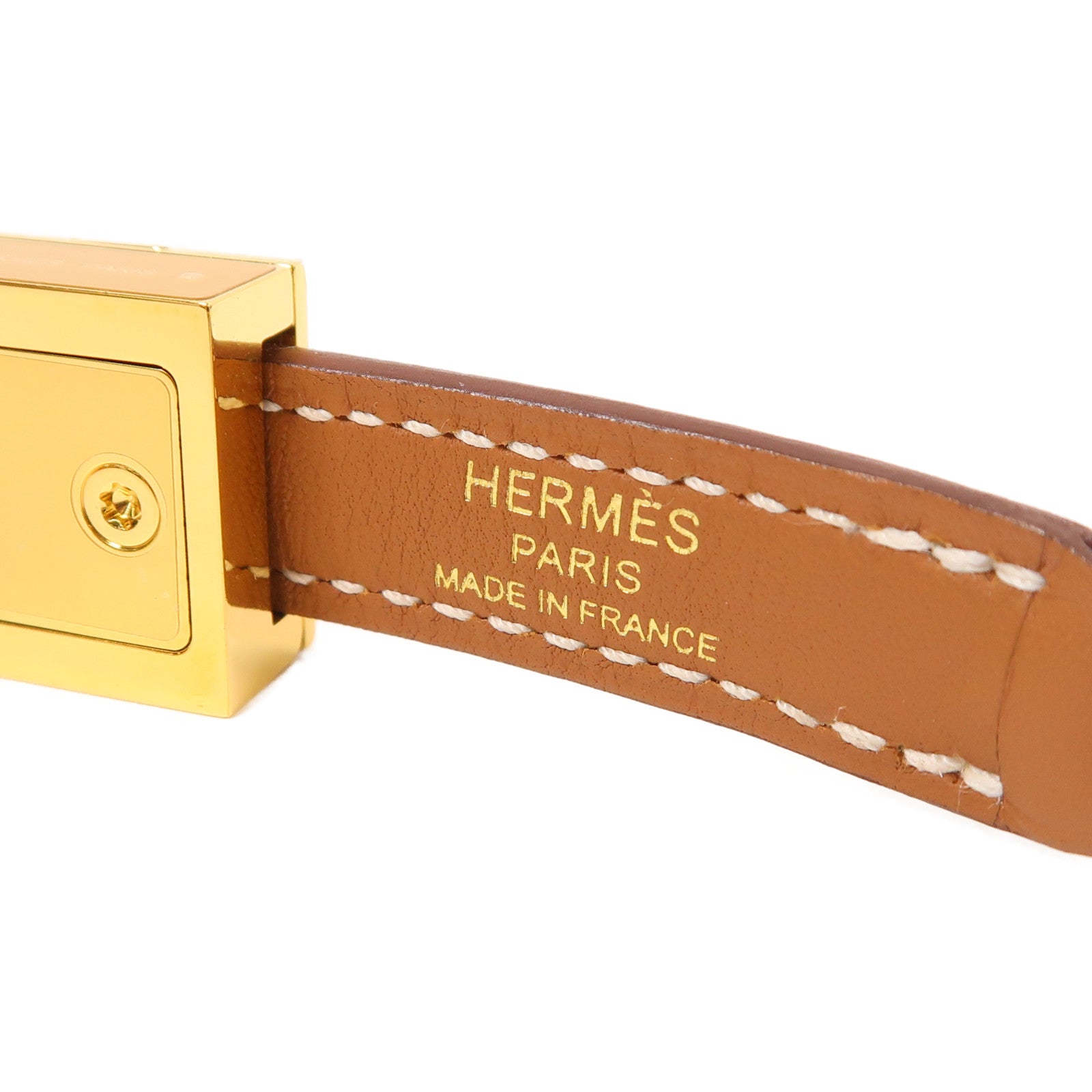 HERMES Swift皮革Strap金扣肩背帶37 Gold