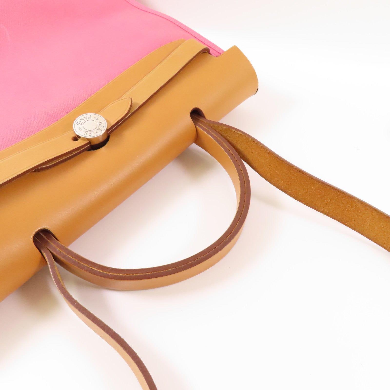 HERMES 帆布Herbag PM銀扣手挽肩背兩用袋