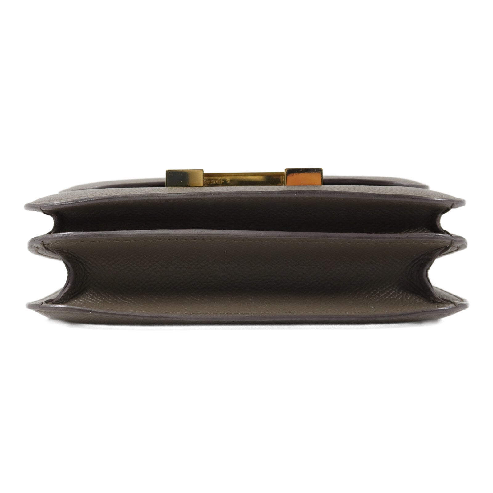 HERMES Epsom皮革Constance Mini肩背袋Gris Etain