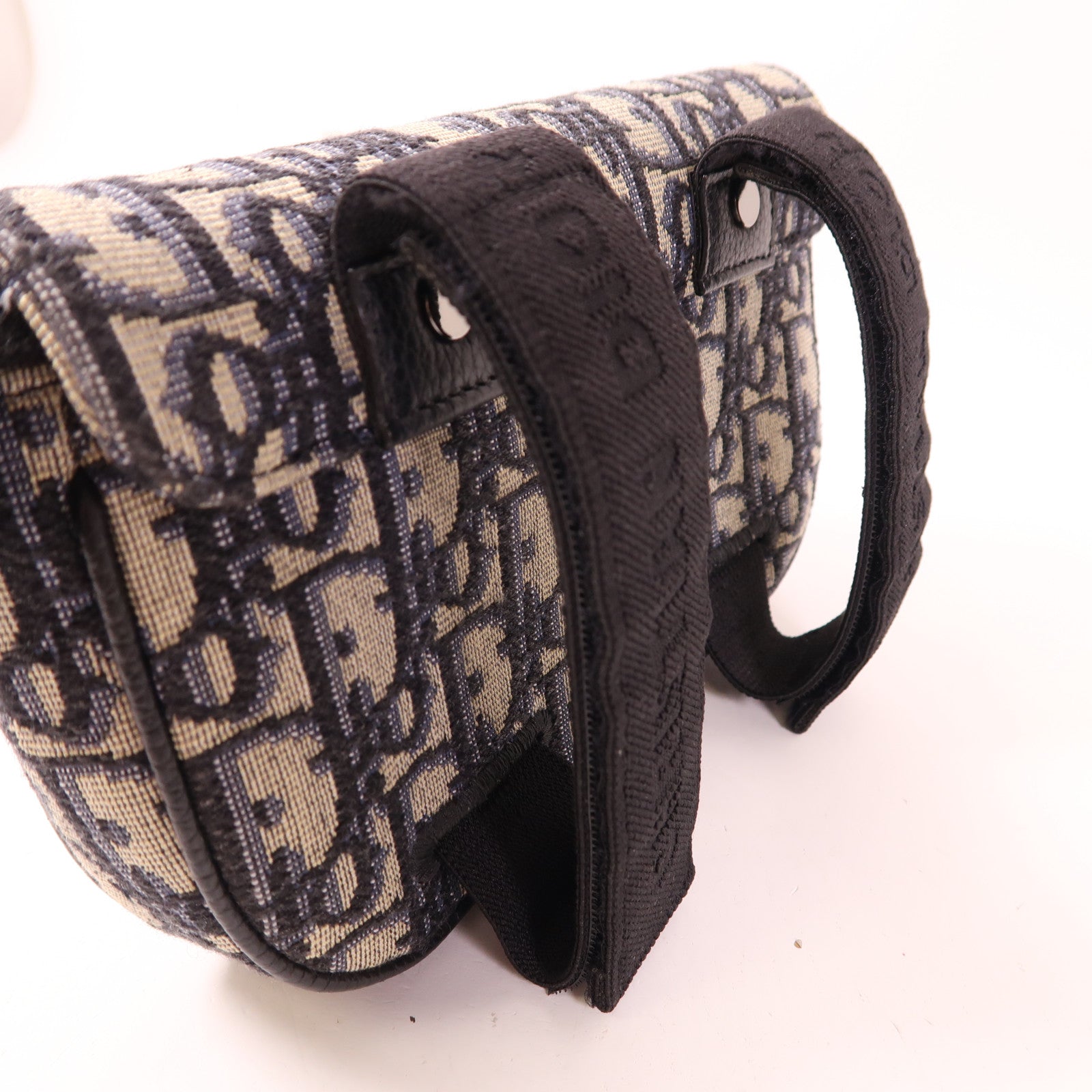 Dior CD SHW Saddle Pouch Canvas Navy/Beige