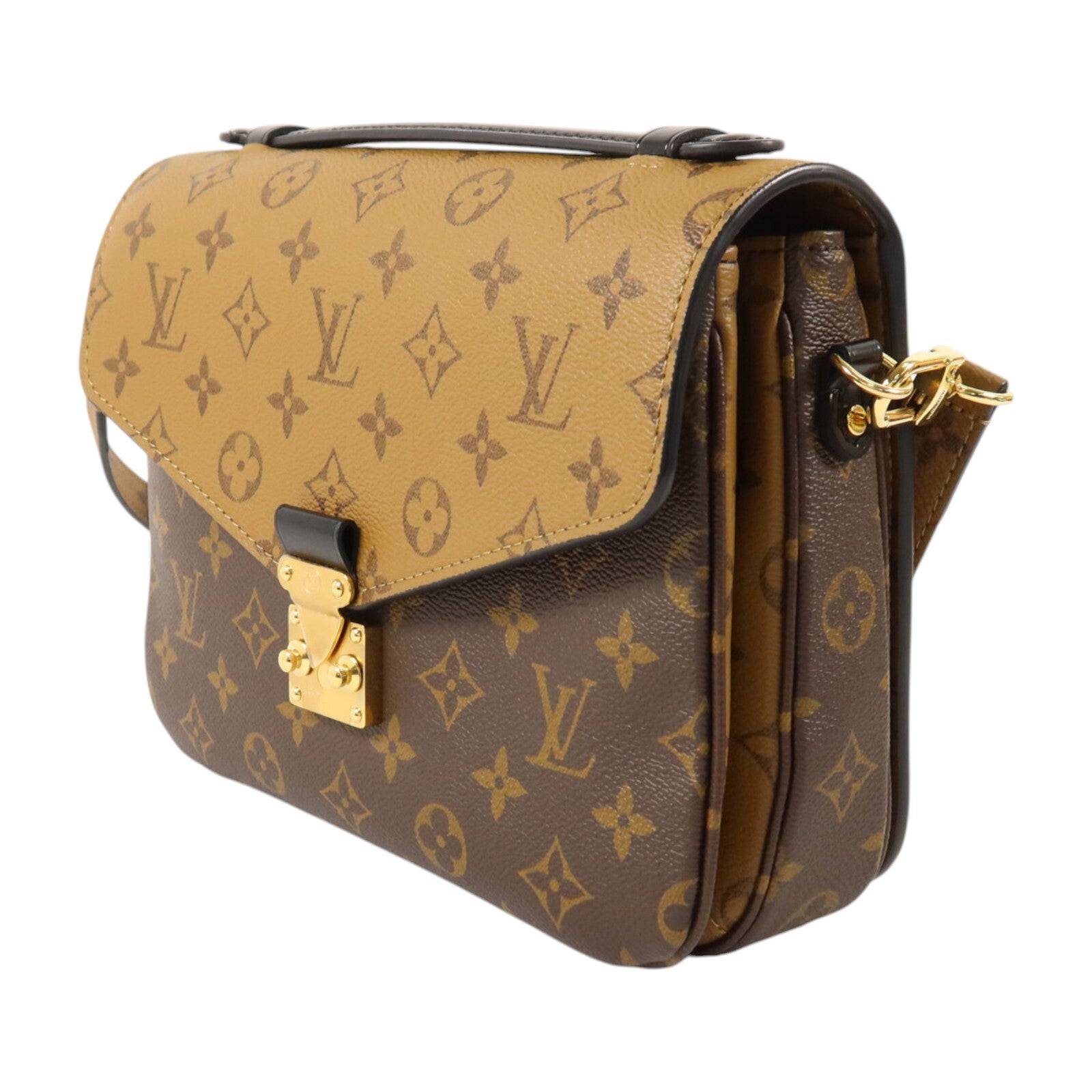 LOUIS VUITTON Monogram Reverse Pochette Metis金扣手挽肩背兩用袋