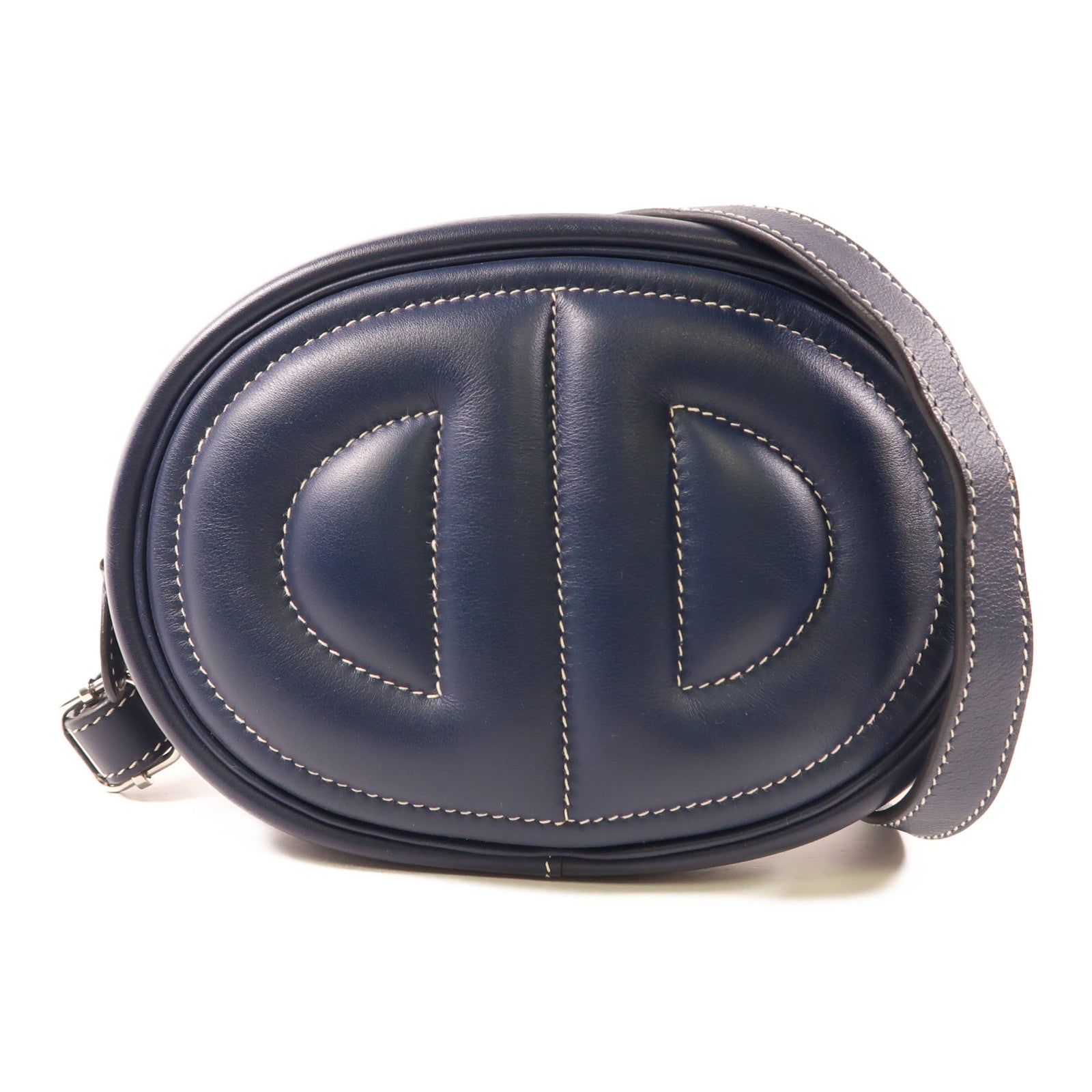 HERMES PHW In The Loop Belt Bag Swift Leather Navy