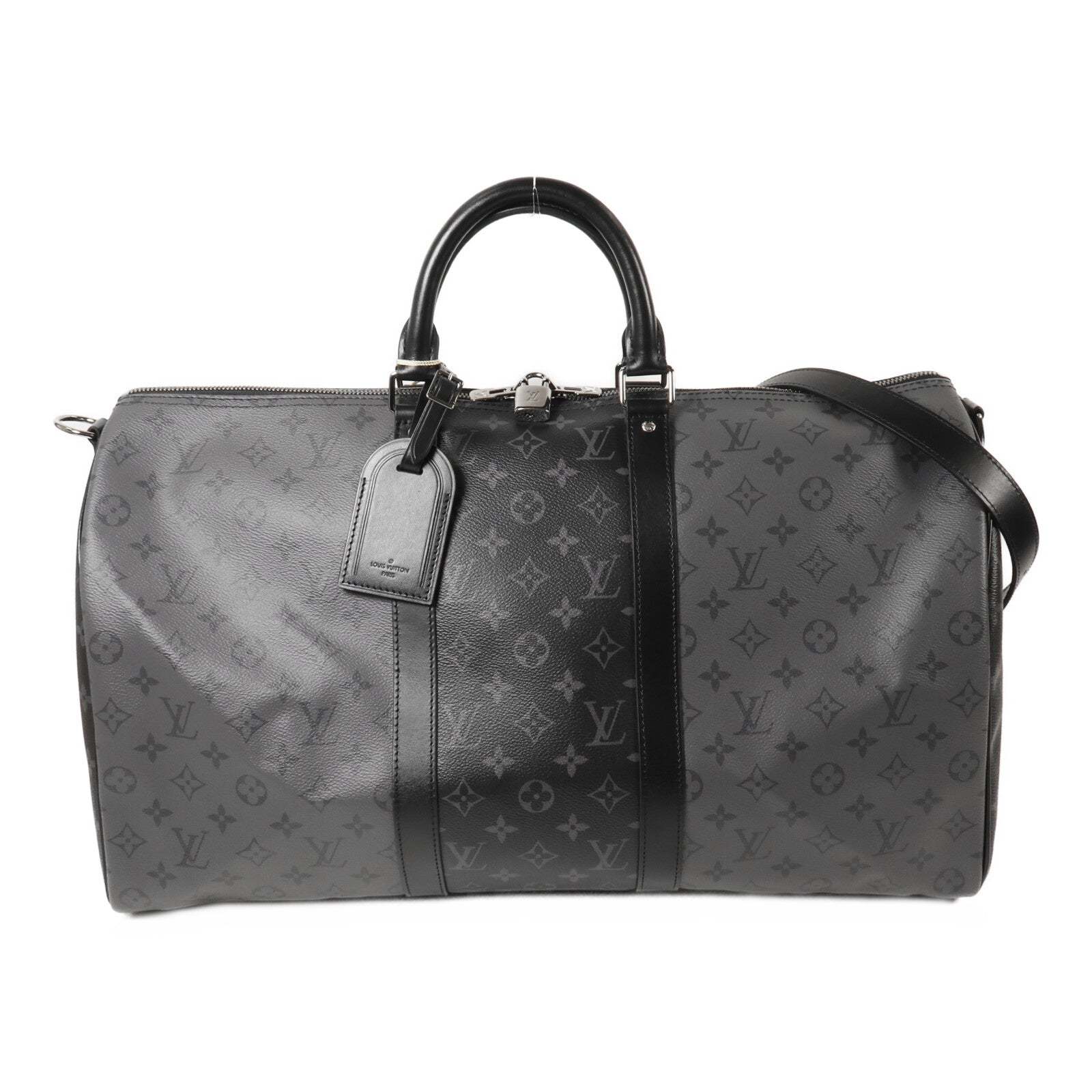 LOUIS VUITTON Monogram Eclipse Keepall Bandouliere 50手挽肩背兩用袋