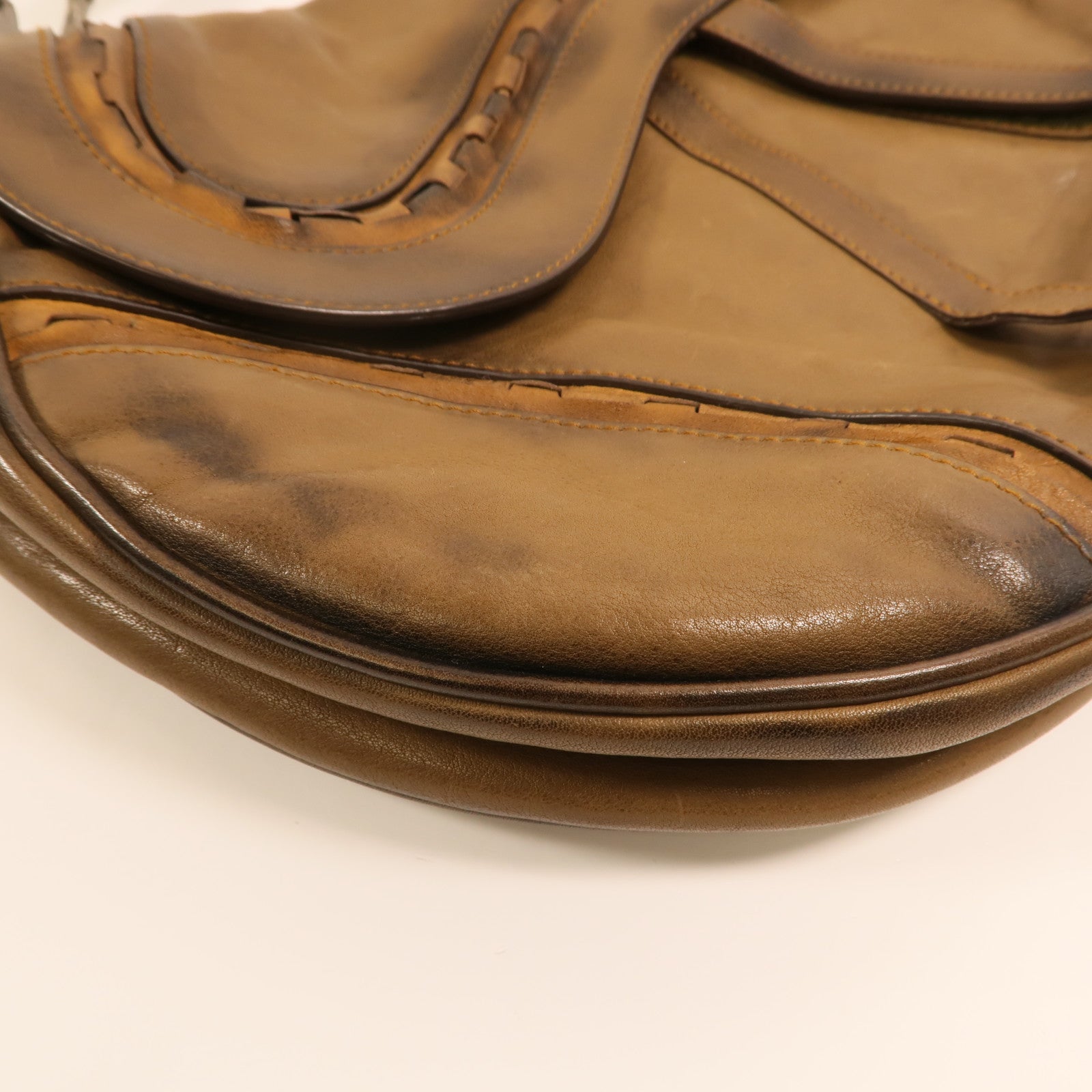 Dior 牛皮皮革Vintage Saddle Bag銀扣手挽袋