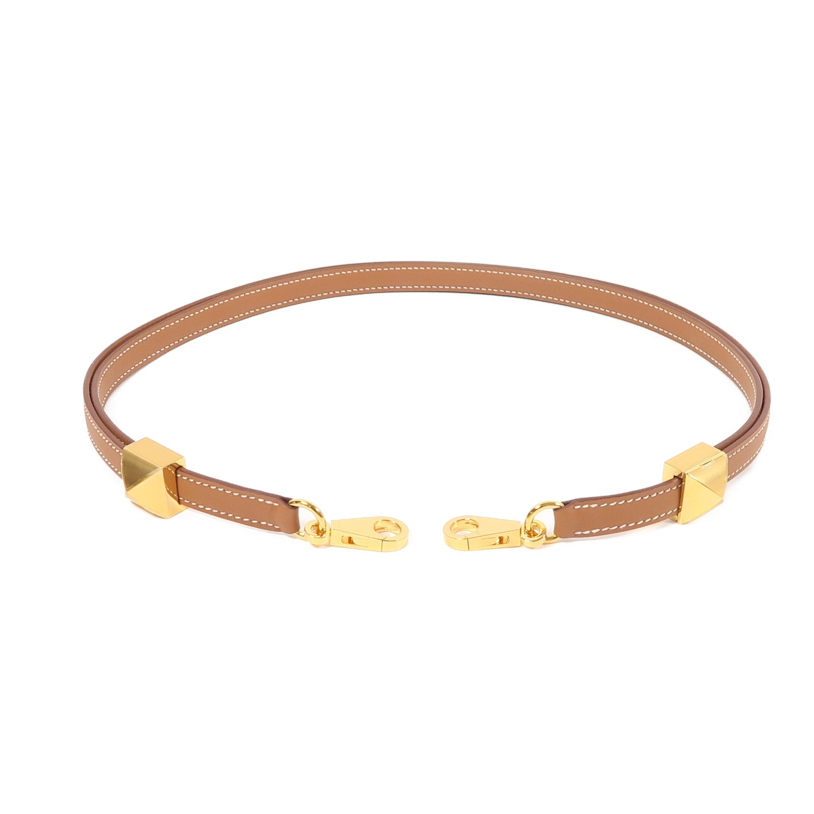 HERMES Swift皮革Strap金扣肩背帶37 Gold