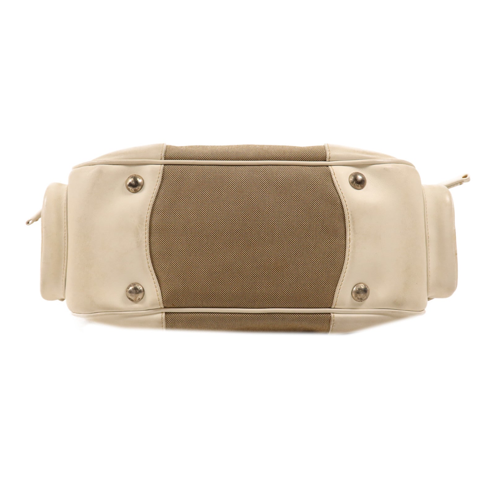 PRADA 帆布Shoulder Bag銀扣肩背袋