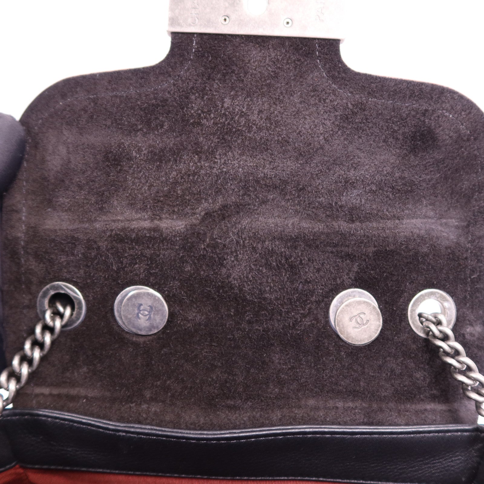 CHANEL 牛皮皮革Chain Shoulder Bag銀扣鏈帶肩背袋