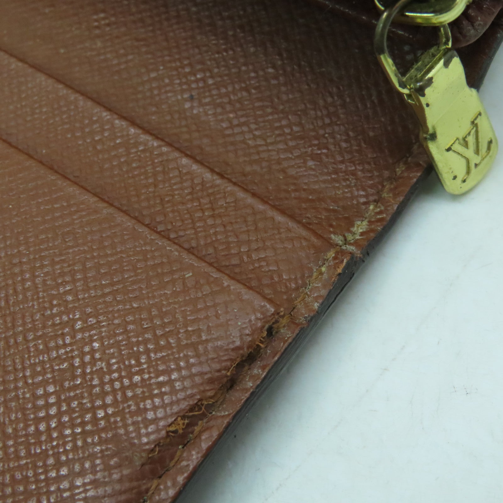 LOUIS VUITTON 【激減優惠】Monogram Porte Monnaie Billets Tresor Wallet金扣錢包啡色