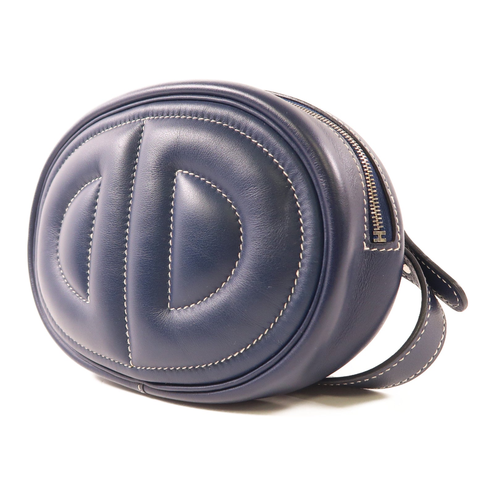 HERMES PHW In The Loop Belt Bag Swift Leather Navy
