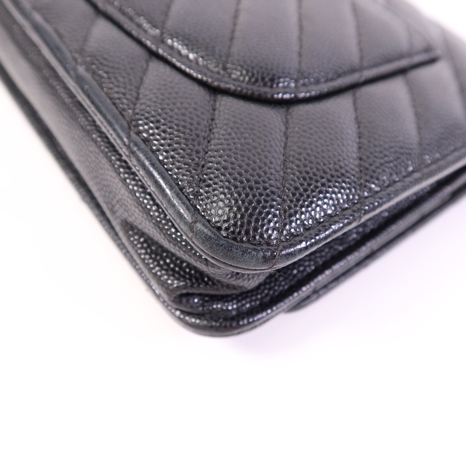 CHANEL 牛皮皮革WOC Wallet On Chain銀扣鏈帶肩背袋