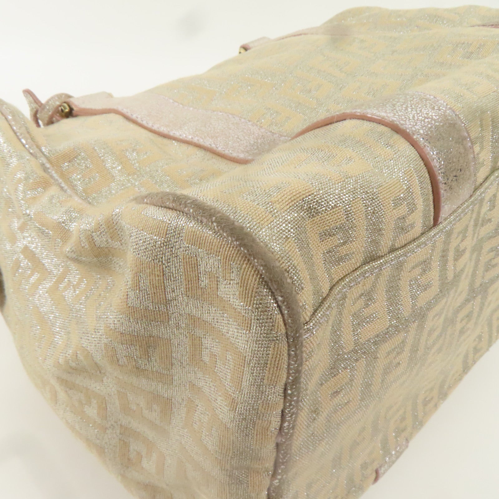 FENDI 帆布Hand Bag金扣手挽袋粉紅色