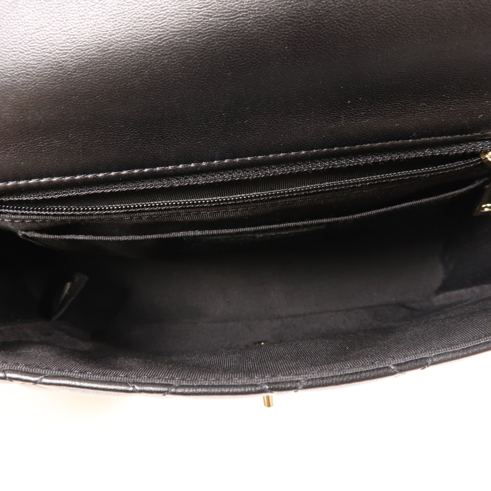CHANEL CC GHW Shoulder Bag Lambskin Leather Black