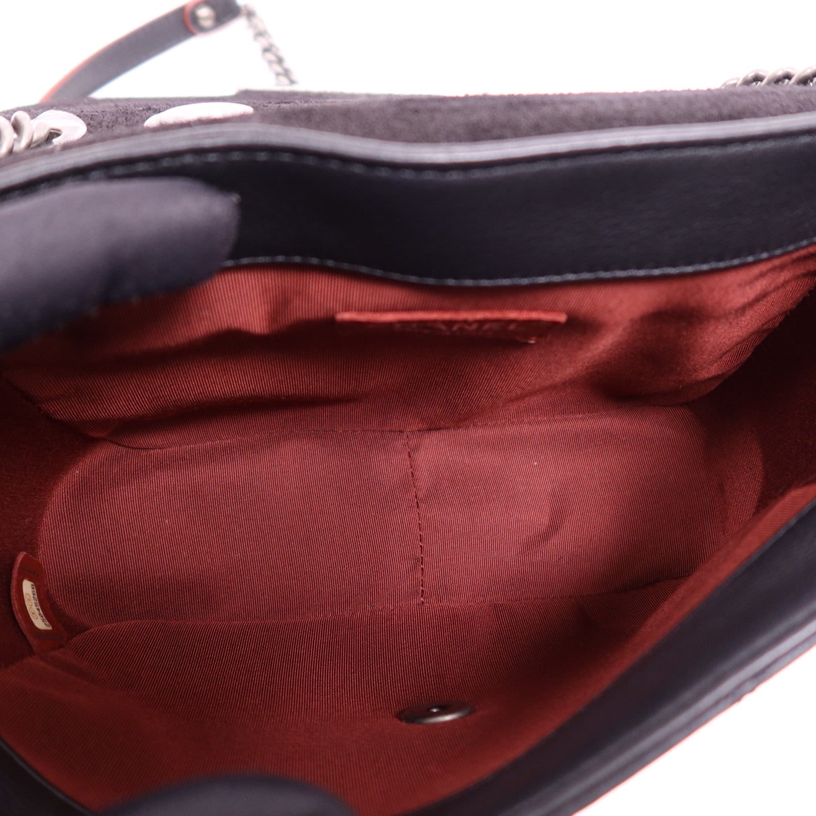 CHANEL 牛皮皮革Chain Shoulder Bag銀扣鏈帶肩背袋