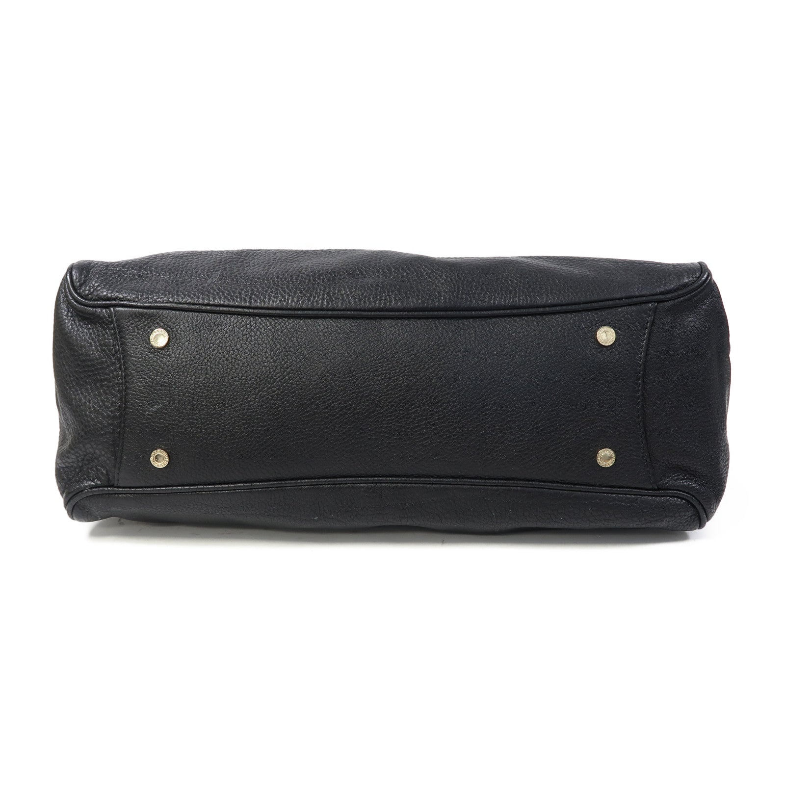 BVLGARI (PRICE DOWN) GHW Monete 2 Way Shoulder Bag Leather Black