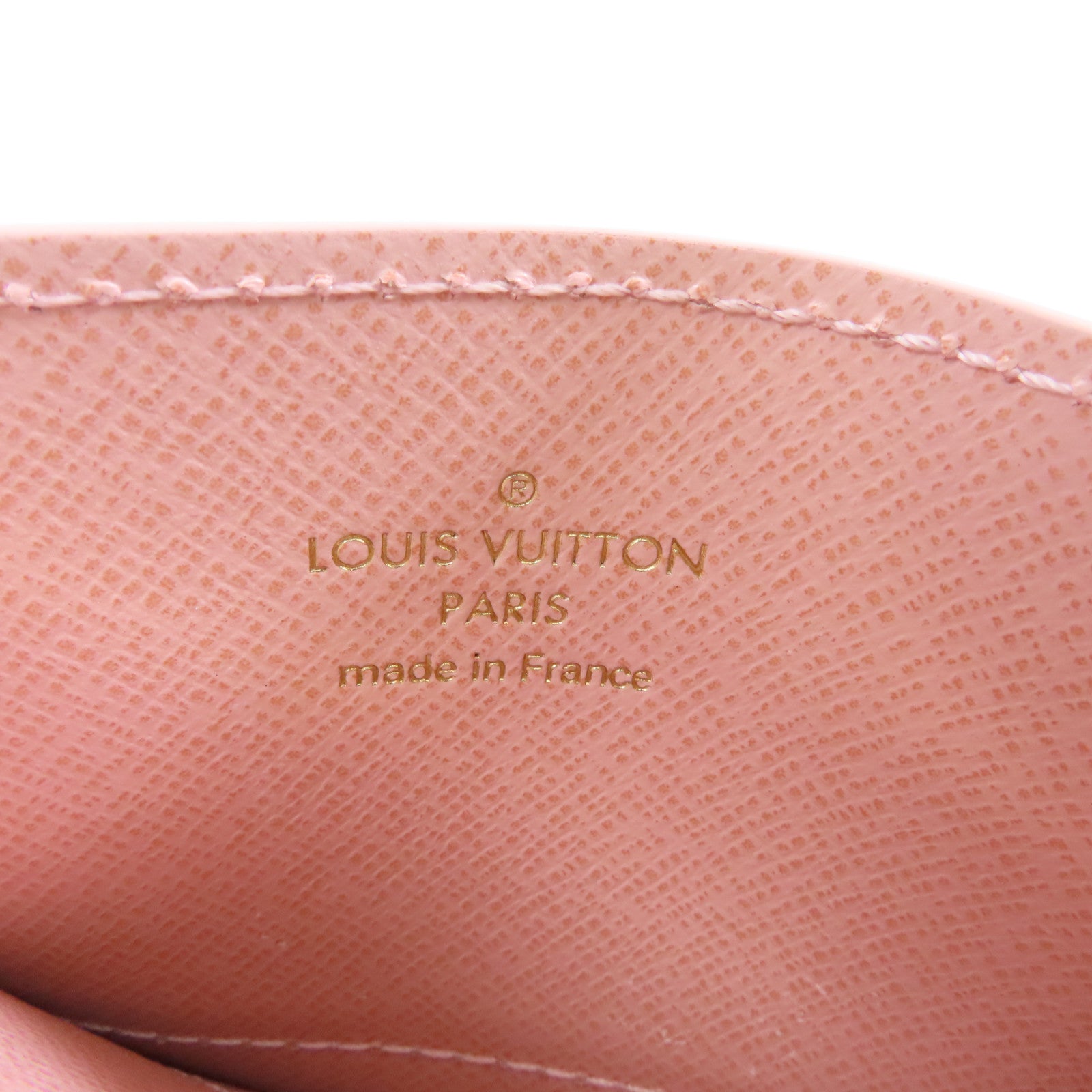 LOUIS VUITTON Monogram Card Case金扣卡片套棕色/粉紅色